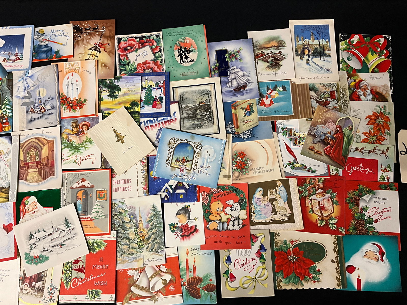 Vintage Mid-Century Christmas Greeting Cards Lot, Circa 1940s-1960s - 2