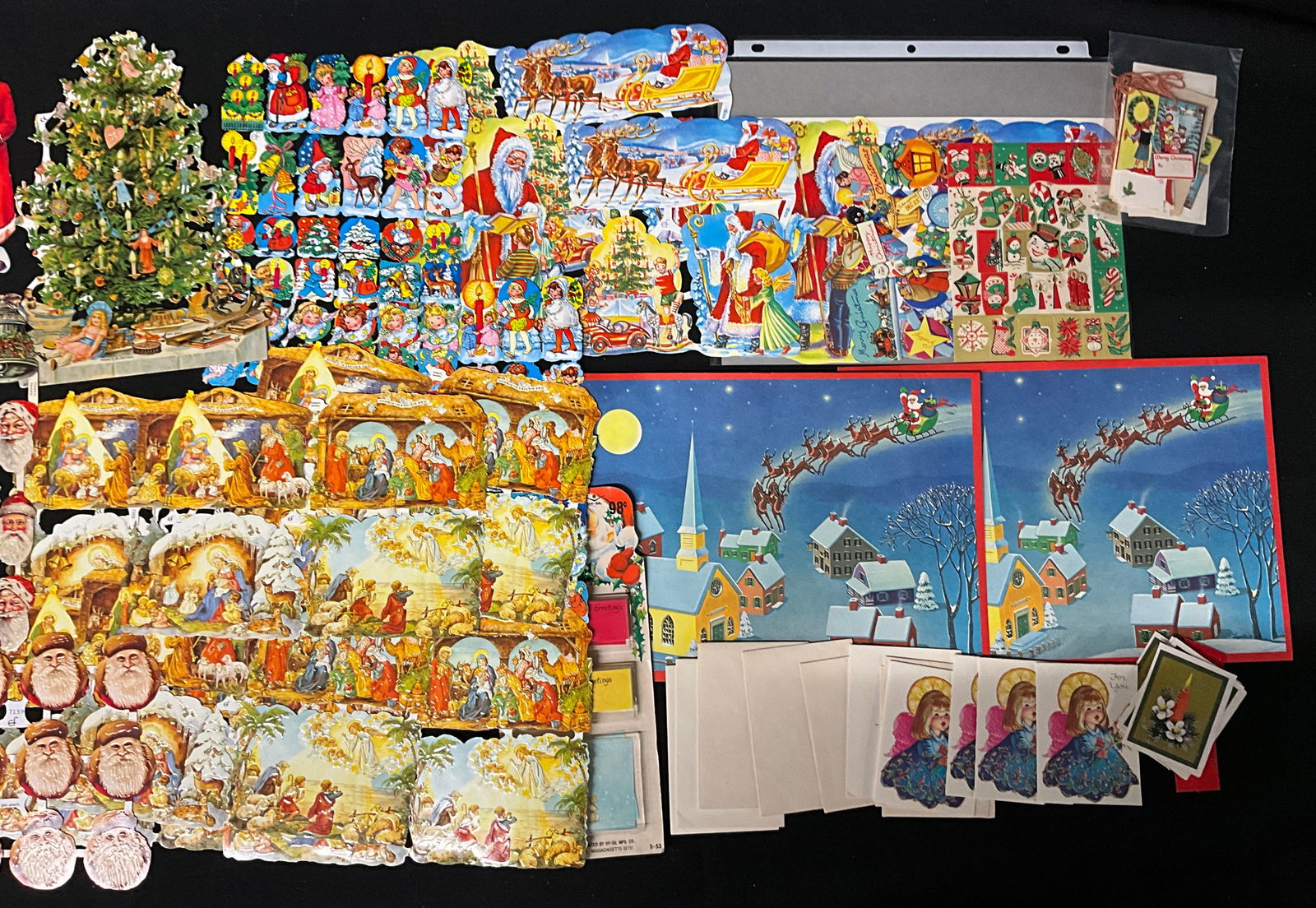 Vintage Christmas Ephemera, Die-Cut Scraps and Cards, Mid-to-Late 20th Century - 3