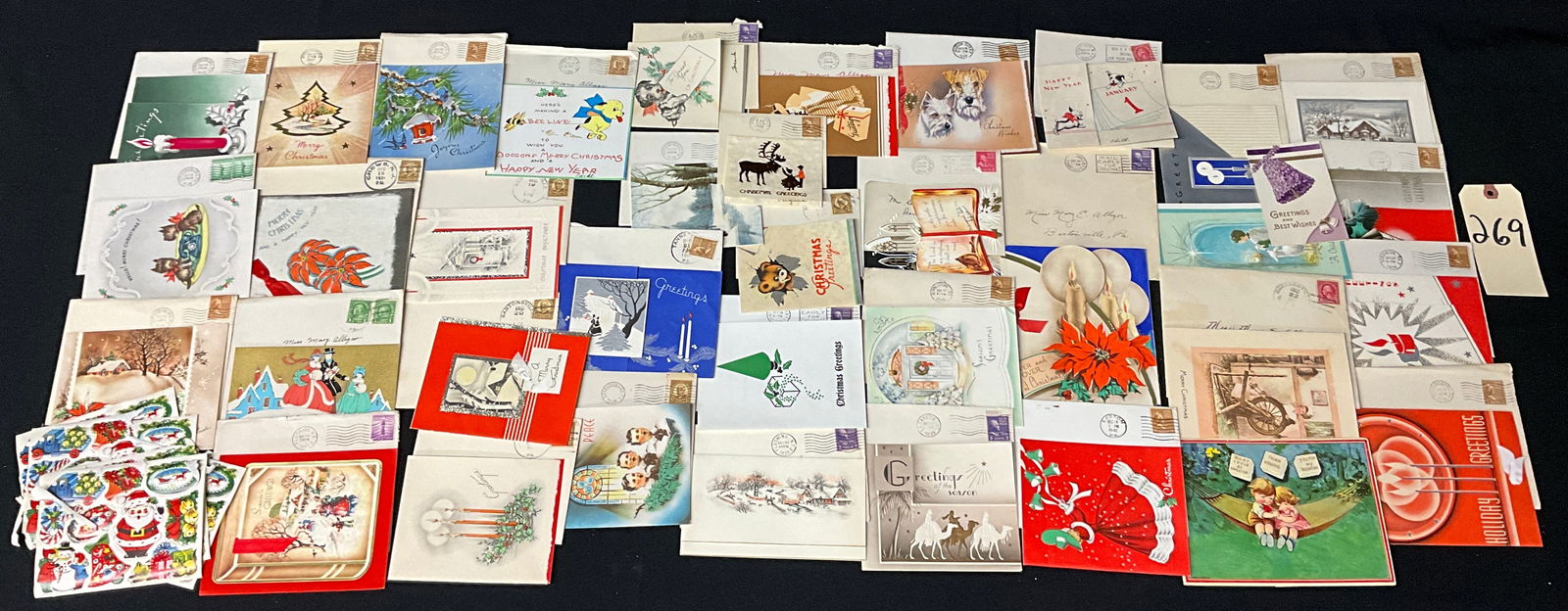Vintage Holiday Greeting Card Collection with Envelopes, 1937-1942 (1 of 4)