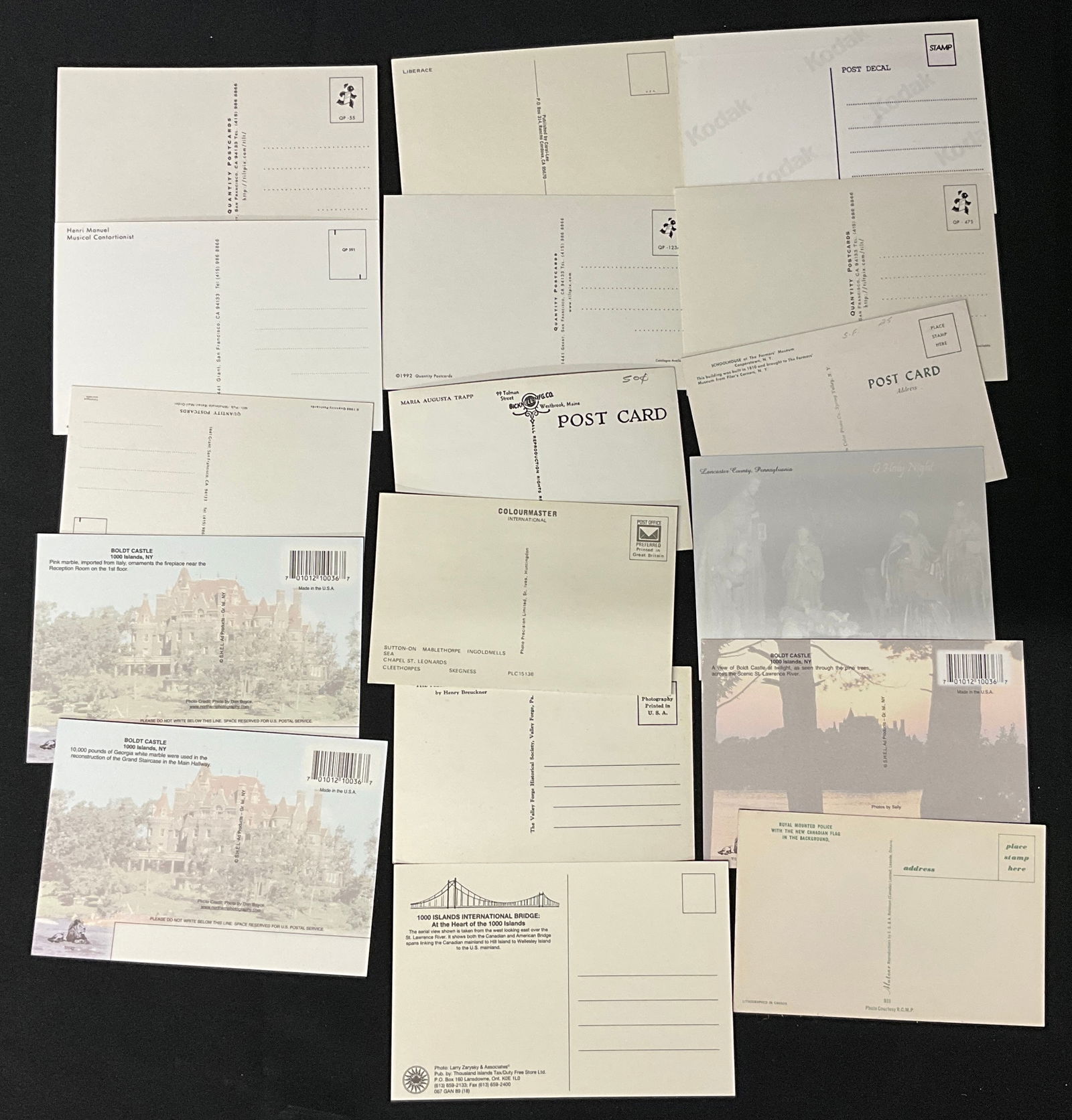 Boldt Castle, Wizard of Oz, and Travel Postcard Lot, c. 1950-1990s - 4