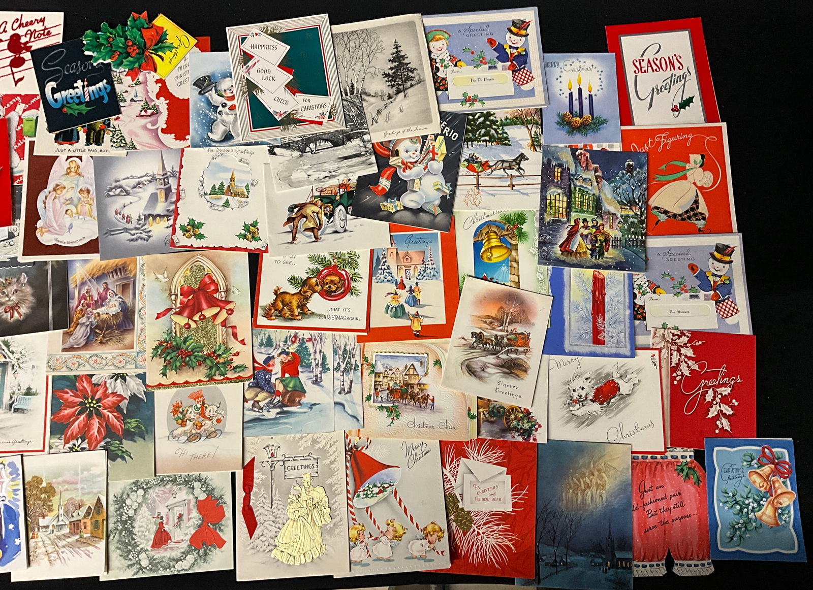 Vintage Mid-Century Christmas and New Year's Greeting Cards and Postcards - 2