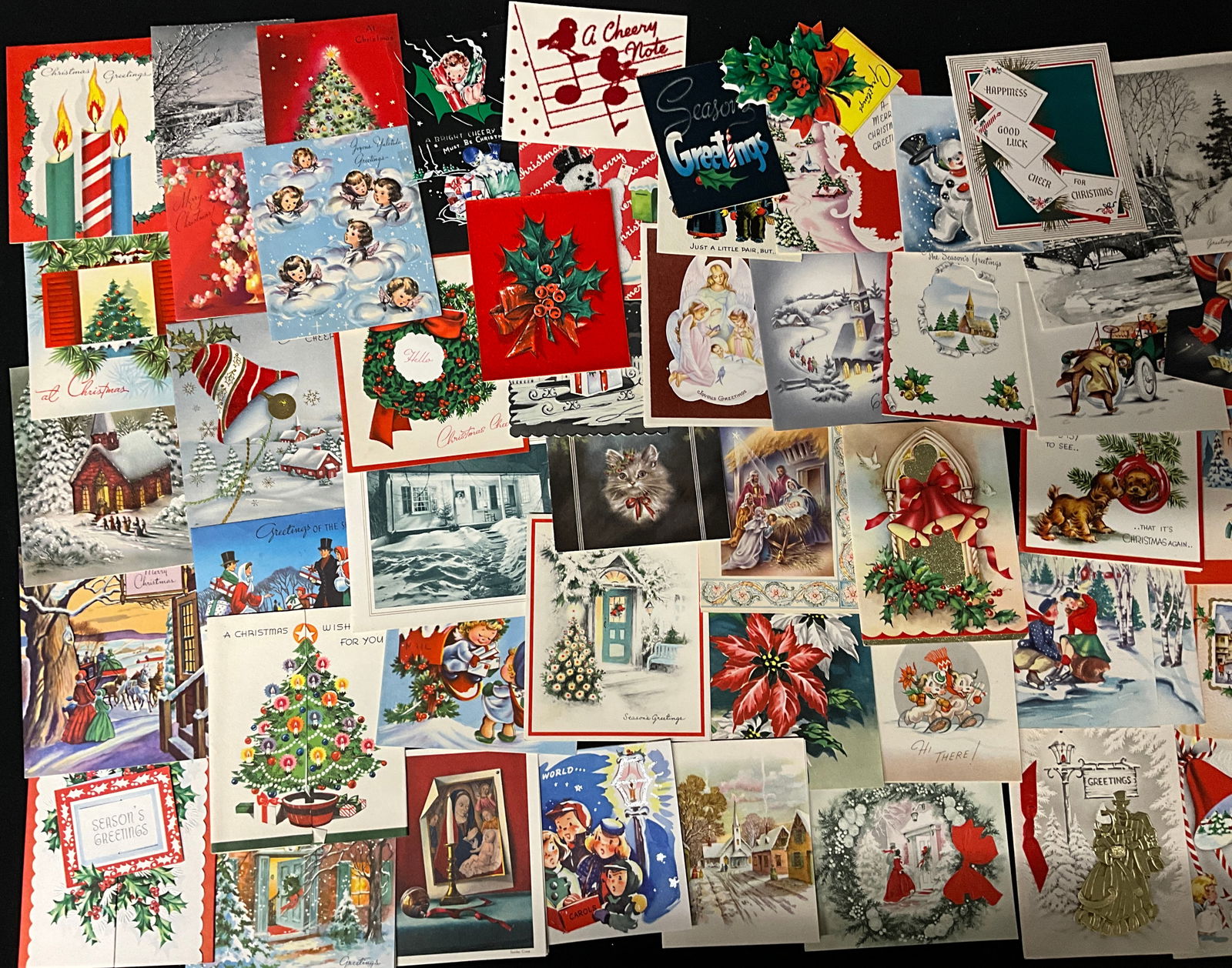 Vintage Mid-Century Christmas and New Year's Greeting Cards and Postcards - 4