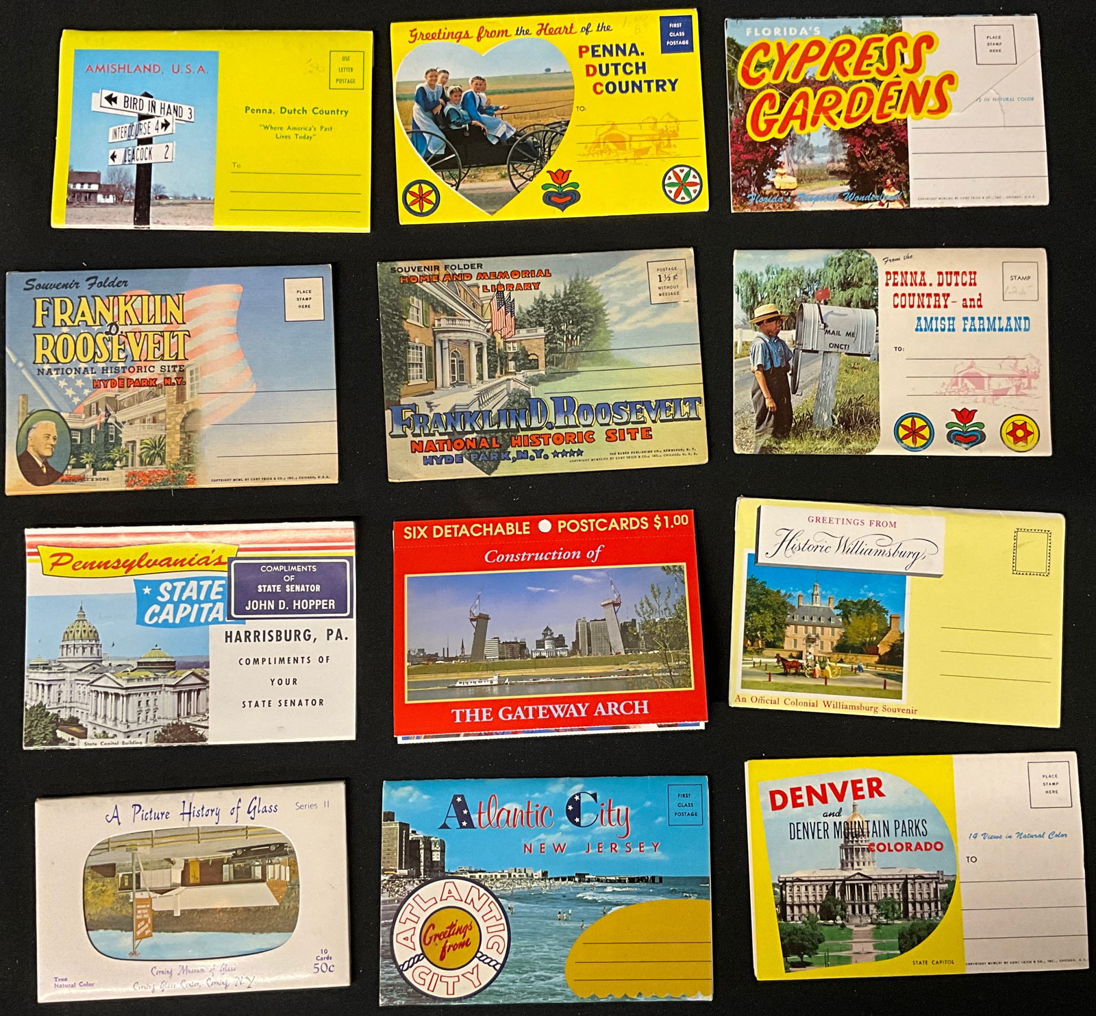 Mid-Century American Travel Souvenir Postcard Folders and Booklets, Lot of 18, circa 1940-1965 - 3