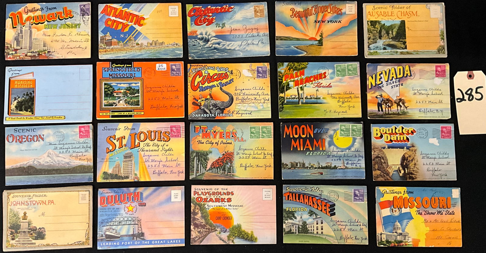 United States Travel and Tourism, Souvenir Postcard Folders, c. 1947-1949 (1 of 5)