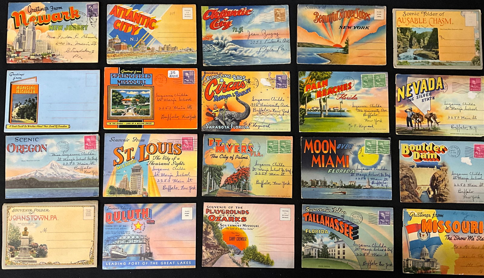 United States Travel and Tourism, Souvenir Postcard Folders, c. 1947-1949 - 2