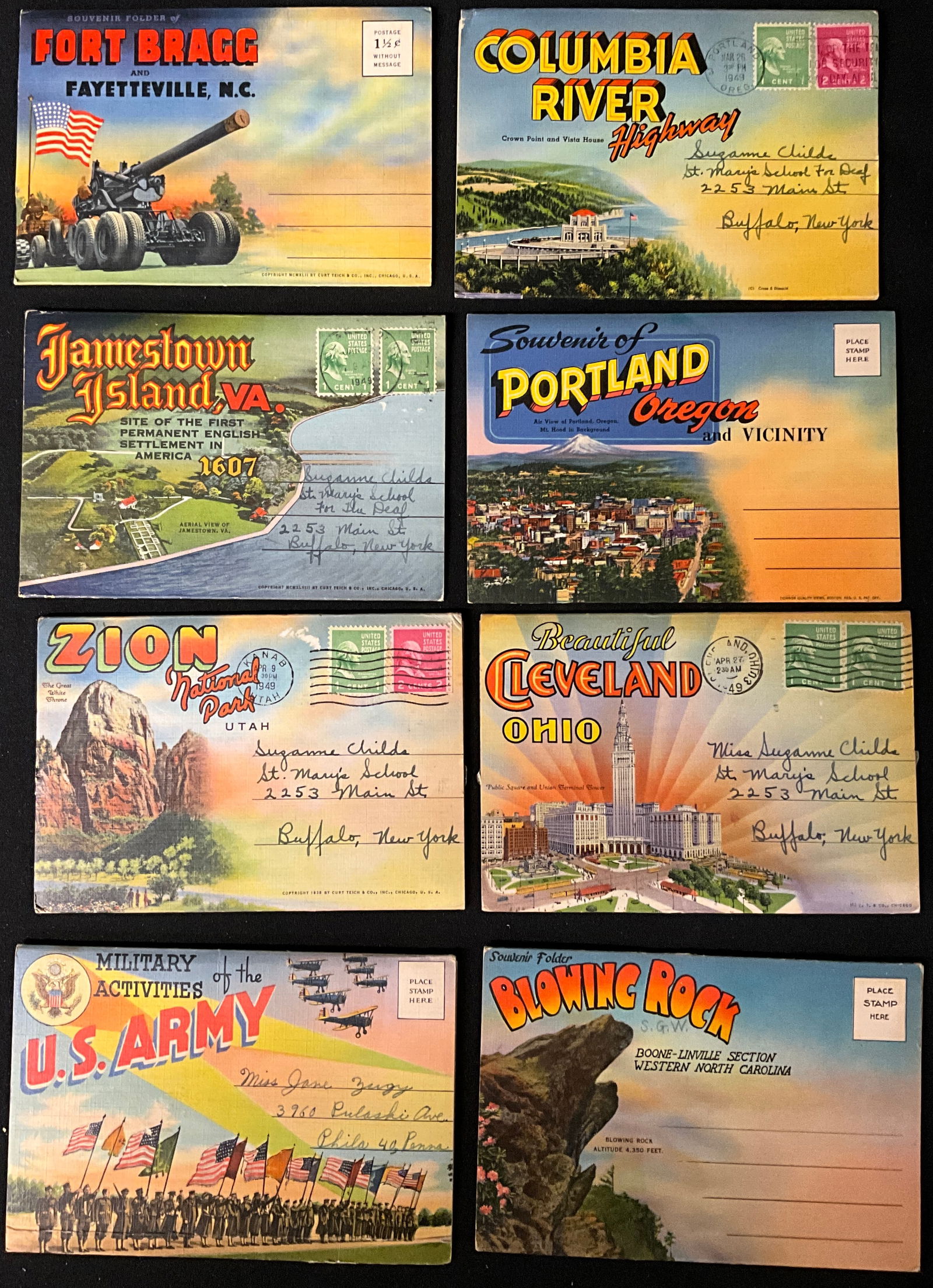 North American Travel and Military Souvenir Postcard Folders - 3