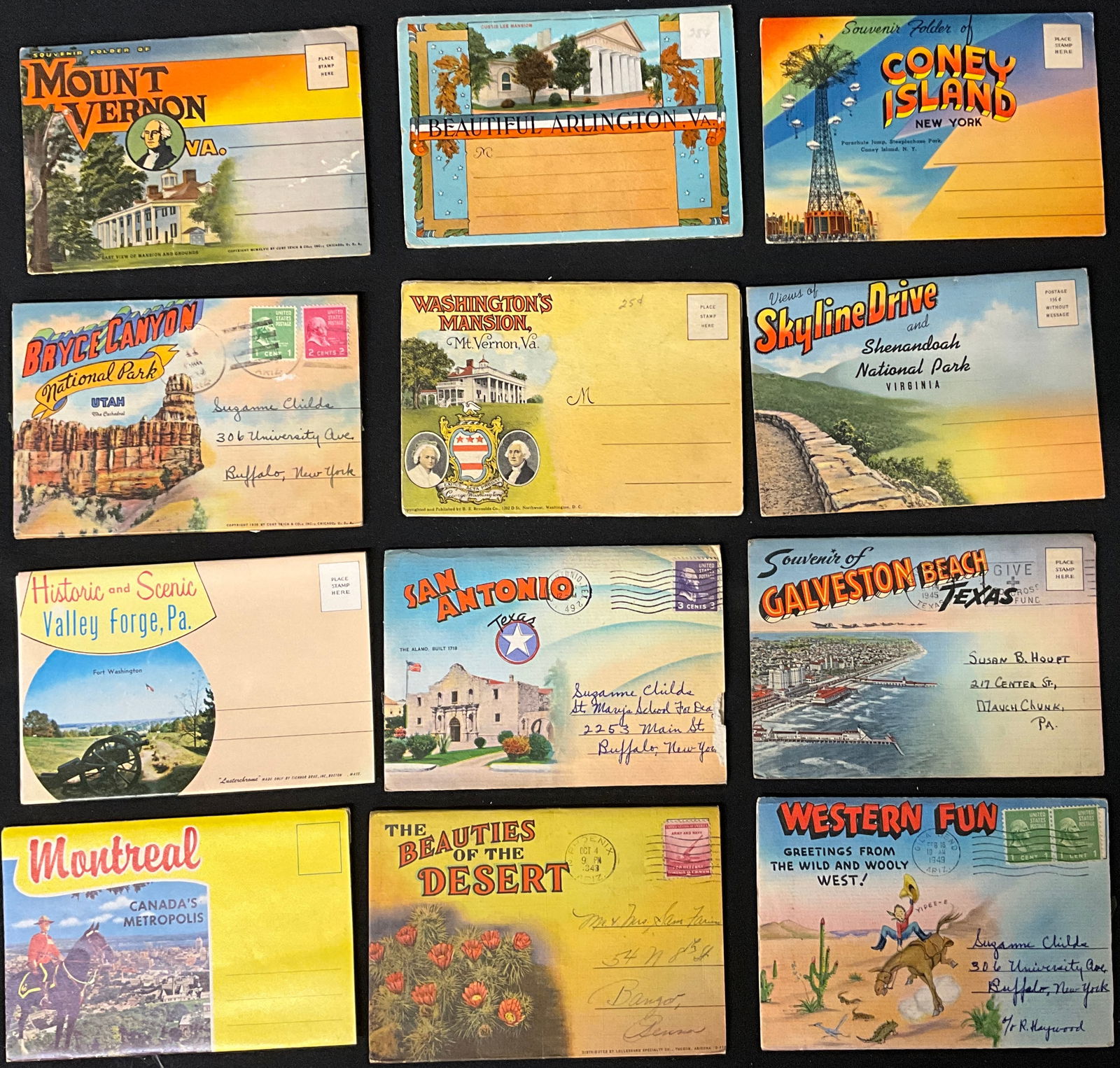 North American Travel and Military Souvenir Postcard Folders - 4