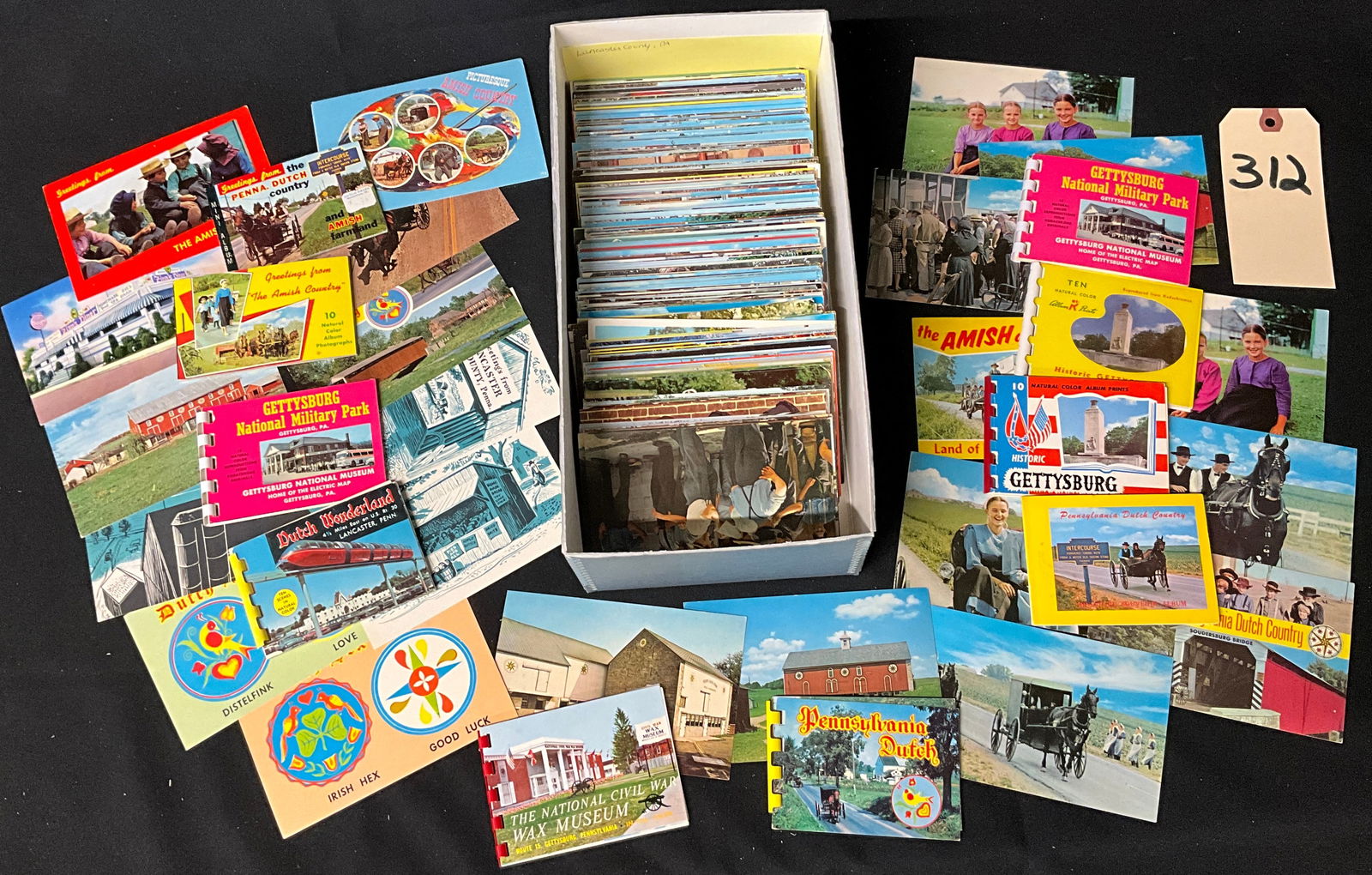 Pennsylvania Travel Ephemera, Postcards and Souvenir Booklets, c. 1950s-1970s: This collection contains over 100 chrome-era printed postcards and 8 spiral-bound souvenir mini-albums documenting Pennsylvania tourism from the 1950s through the 1970s. Featured locations include