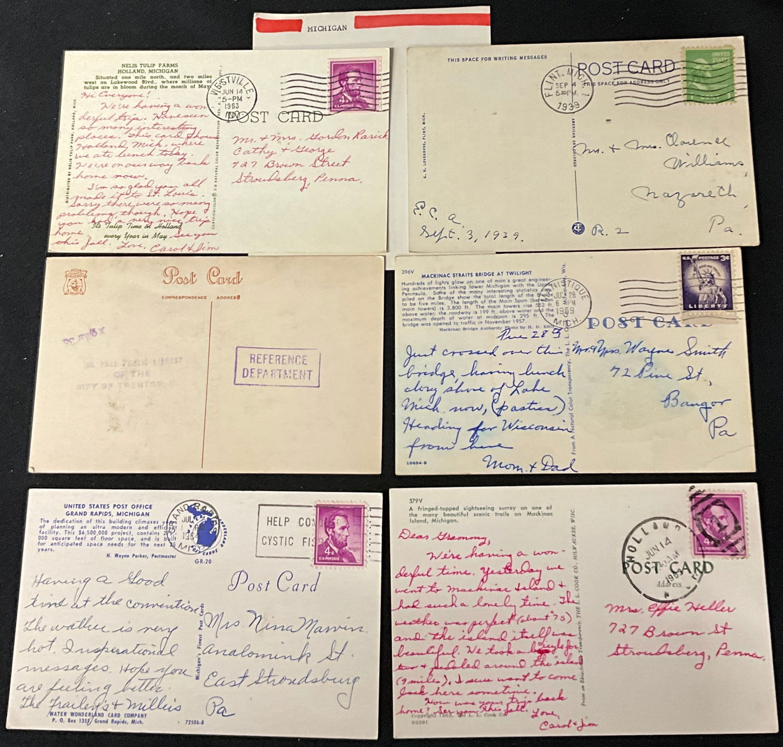 Massachusetts and Michigan Vintage Postcard Collection, 1929-1972 - 14