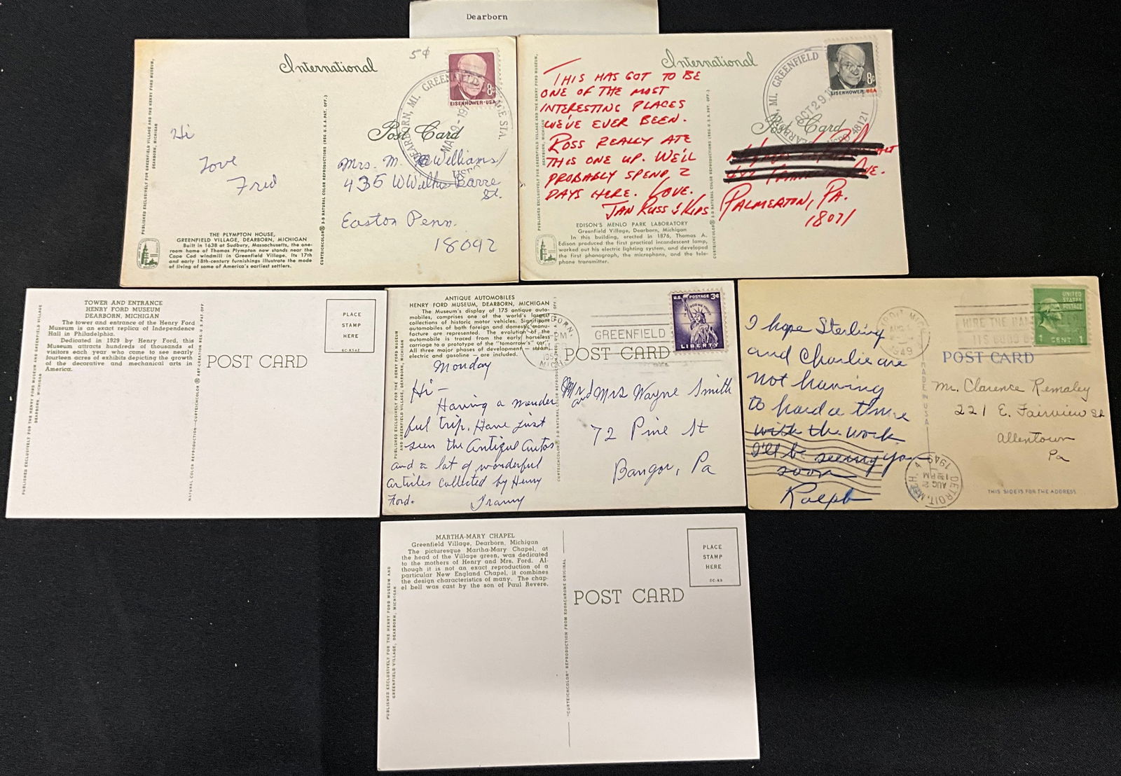 Massachusetts and Michigan Vintage Postcard Collection, 1929-1972 - 3