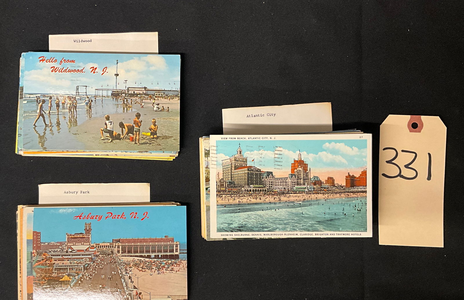 New Jersey Shore Vintage Postcard Collection, Mid-20th Century: This collection of vintage postcards documents the mid-20th-century evolution of New Jersey resort towns including Atlantic City, Asbury Park, and Wildwood. The lot consists of printed linen and