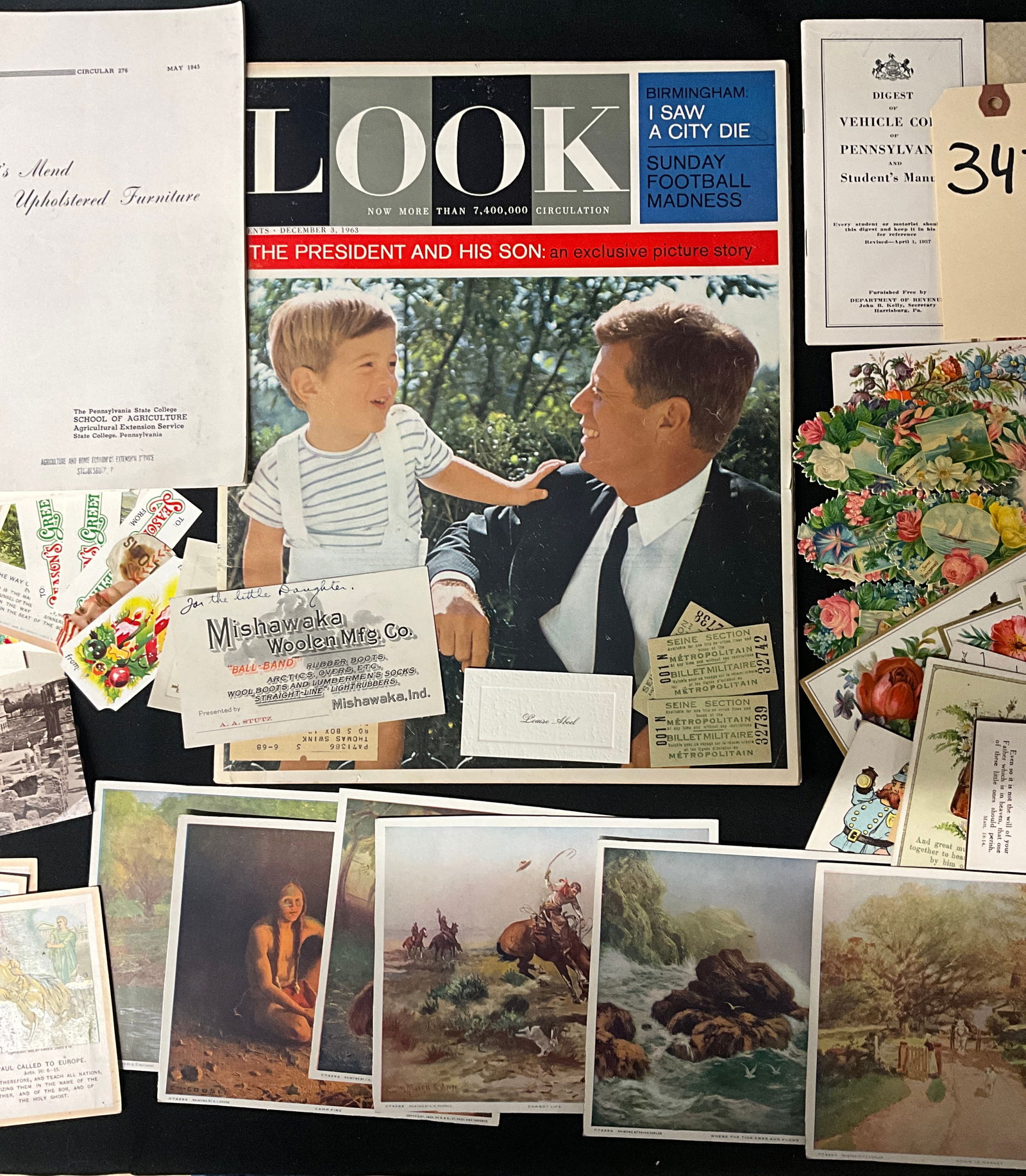 Vintage Ephemera Collection, LOOK Magazine, Agricultural Circulars, and Postcards, 1930s-1963 - 4