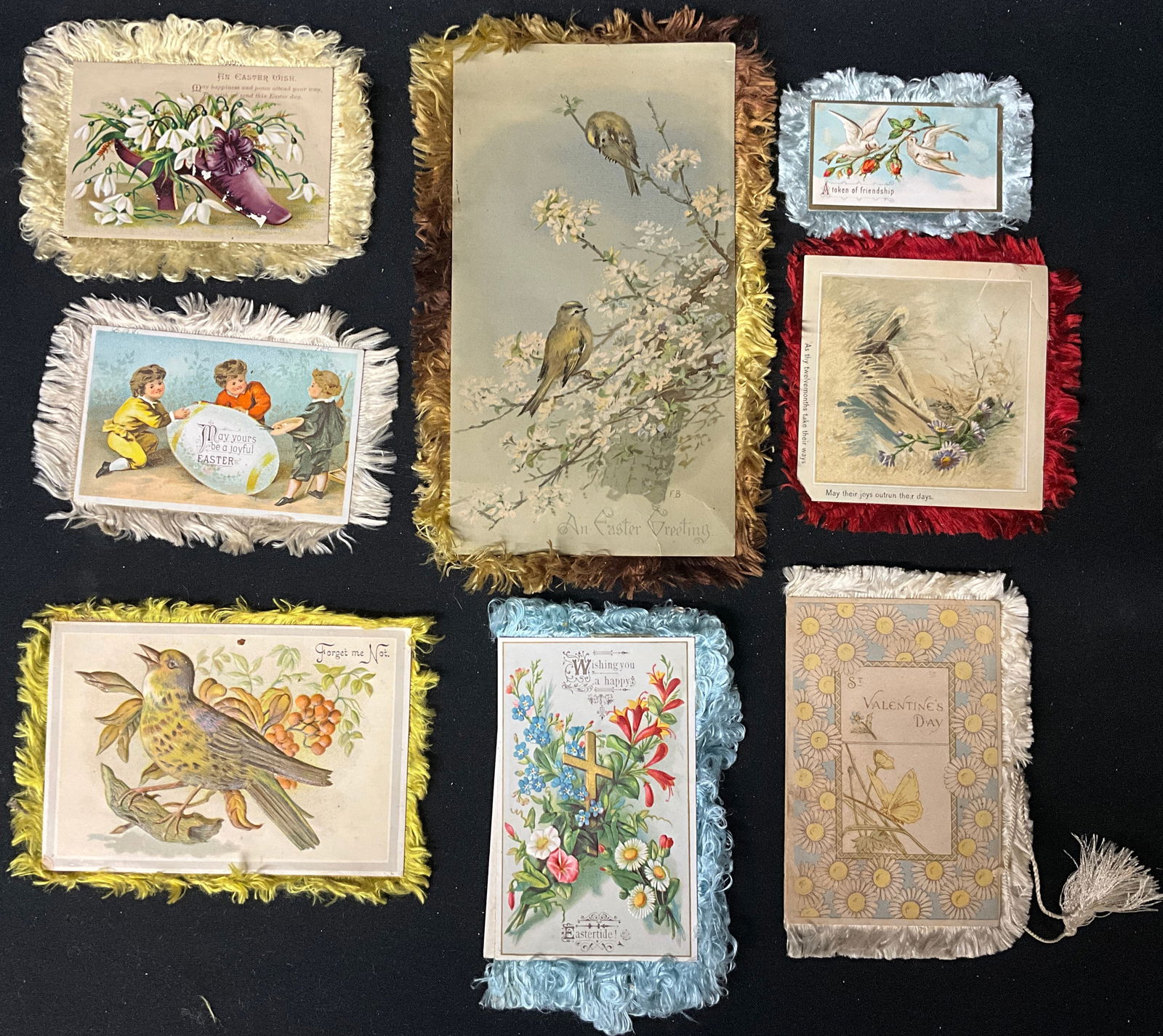 Victorian Silk-Fringed Greeting Card Collection - 3