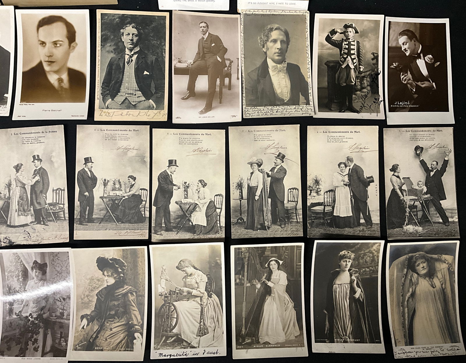 Edwardian Era Postcard Collection, Theatrical RPPCs and French Series - 2