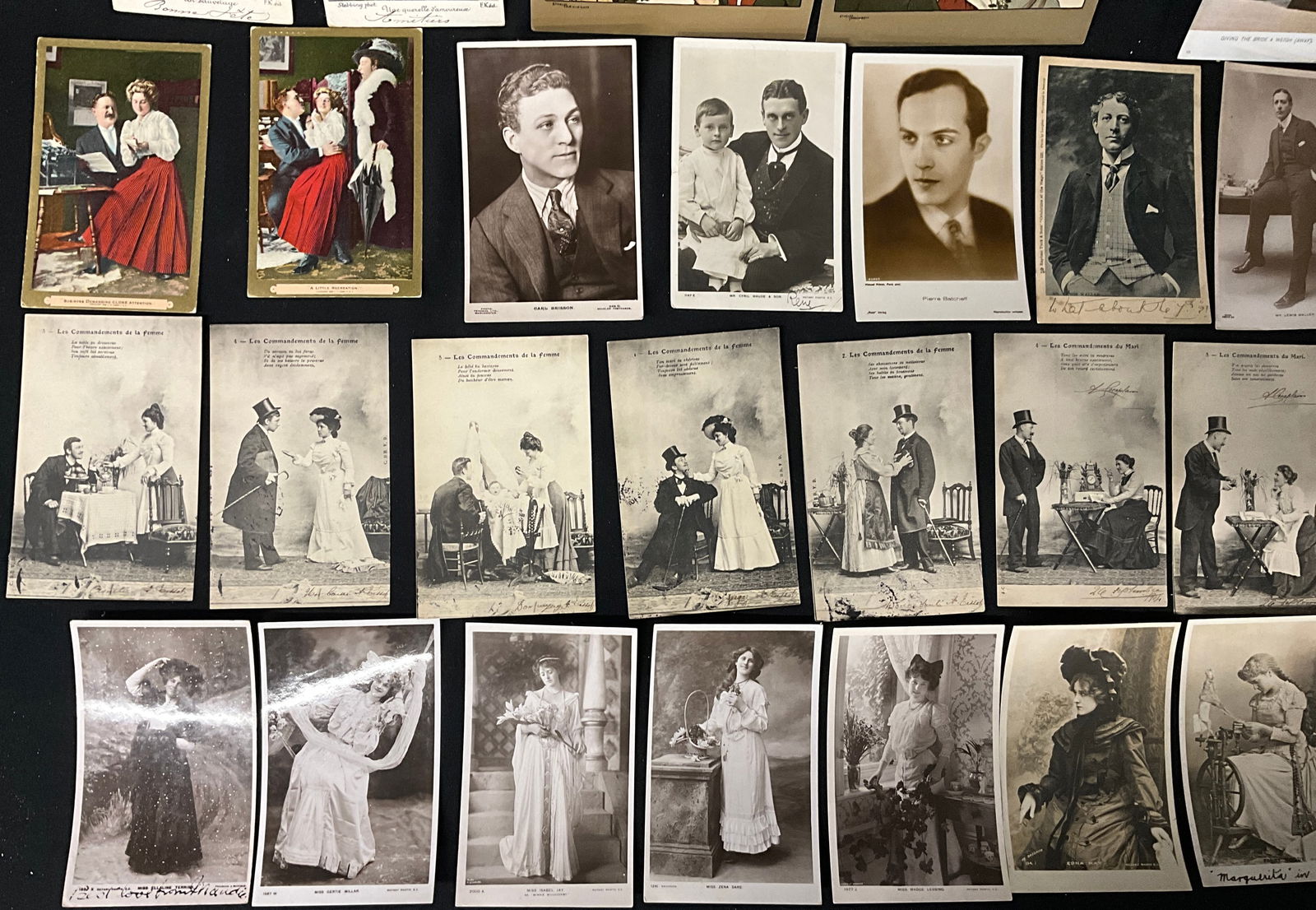 Edwardian Era Postcard Collection, Theatrical RPPCs and French Series - 3