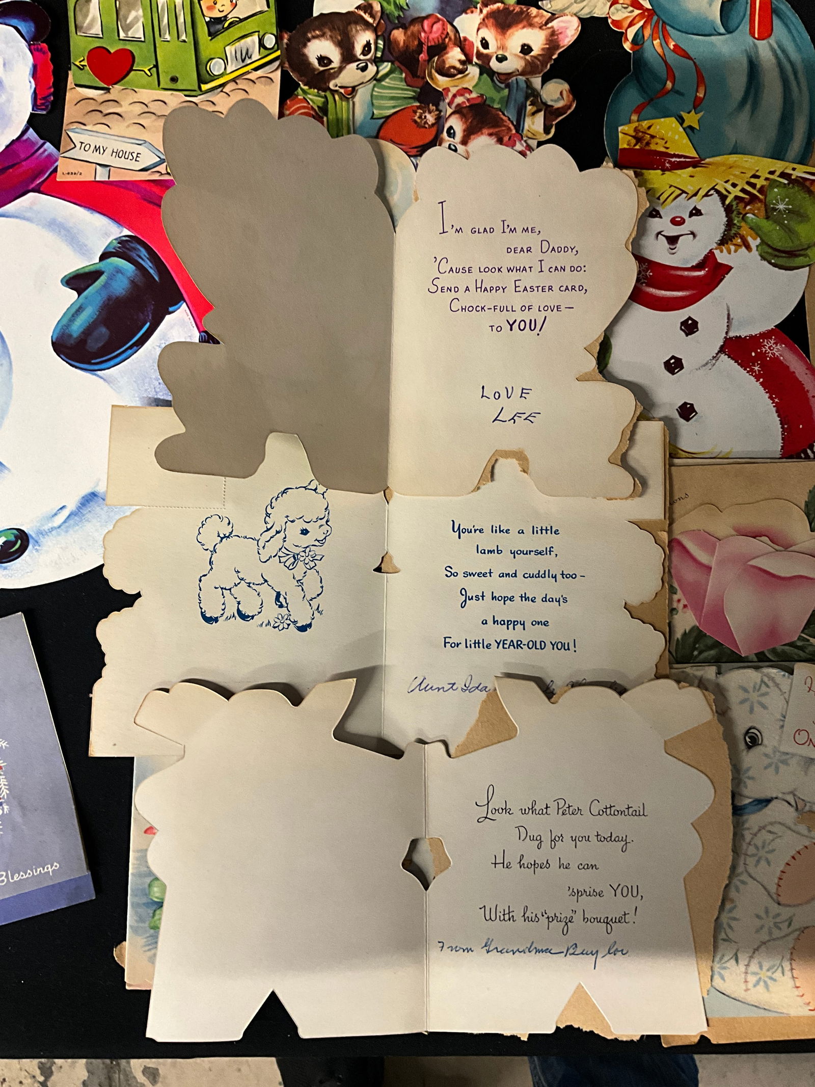 Mid-Century Holiday and Birthday Greeting Cards and Die-Cut Ephemera - 4