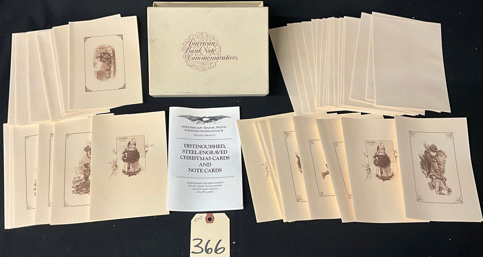 Victorian Style Winter Scenes, American Bank Note Commemorative Card Set: This boxed set features intaglio-printed Christmas and note cards published by American Bank Note Commemoratives. The illustrations are produced from original 19th-century hand-cut steel dies,