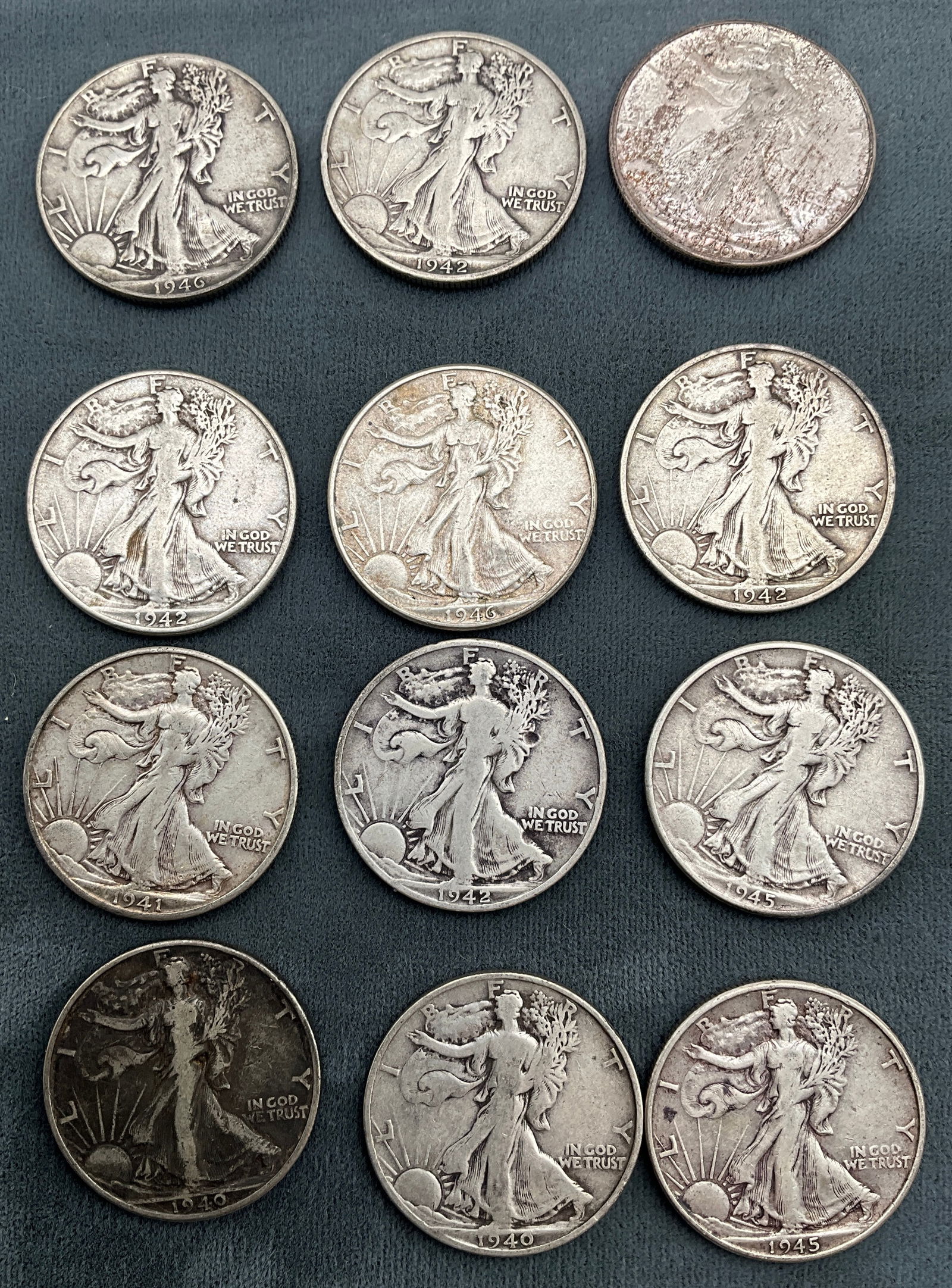 US 1940-1946 Walking Liberty Half Dollars, Silver, KM-142 - 2