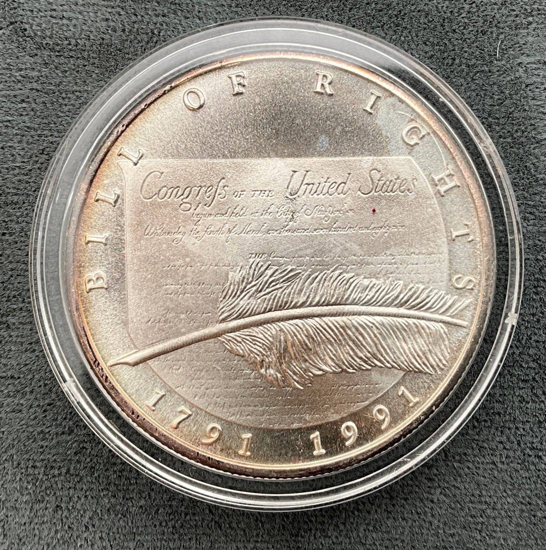 US 1991 Bill of Rights Bicentennial Medallion, Silver - 3
