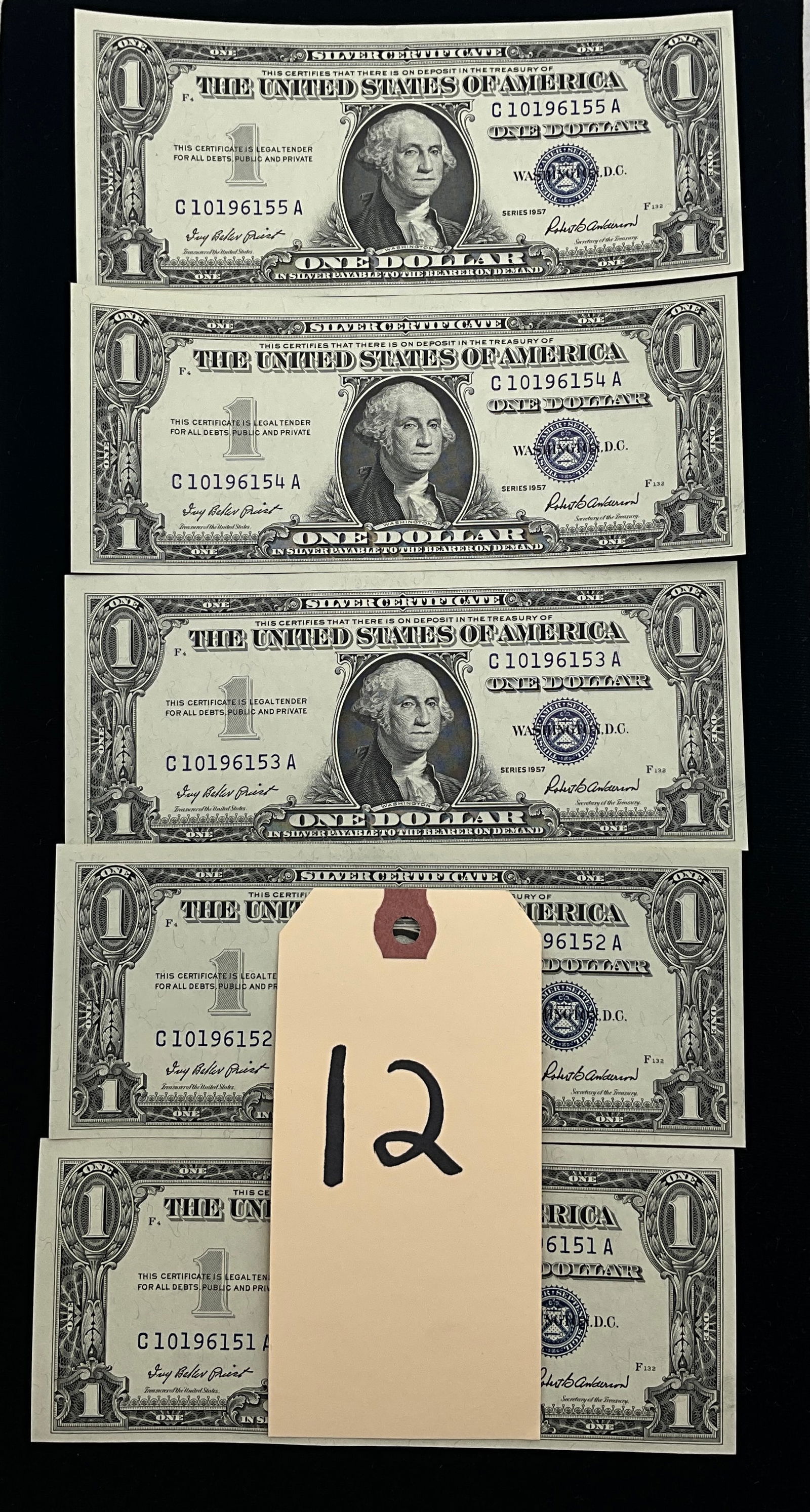 US 1957 $1 Silver Certificates, Paper, Friedberg 1619 (1 of 3)