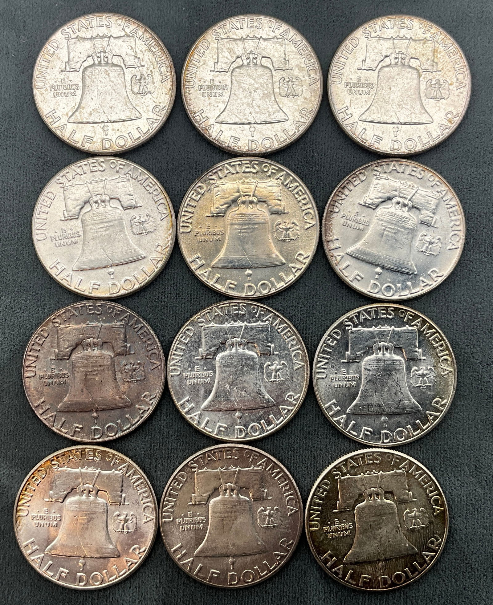 US 1961-1963 Franklin Half Dollars, 90% Silver - 3