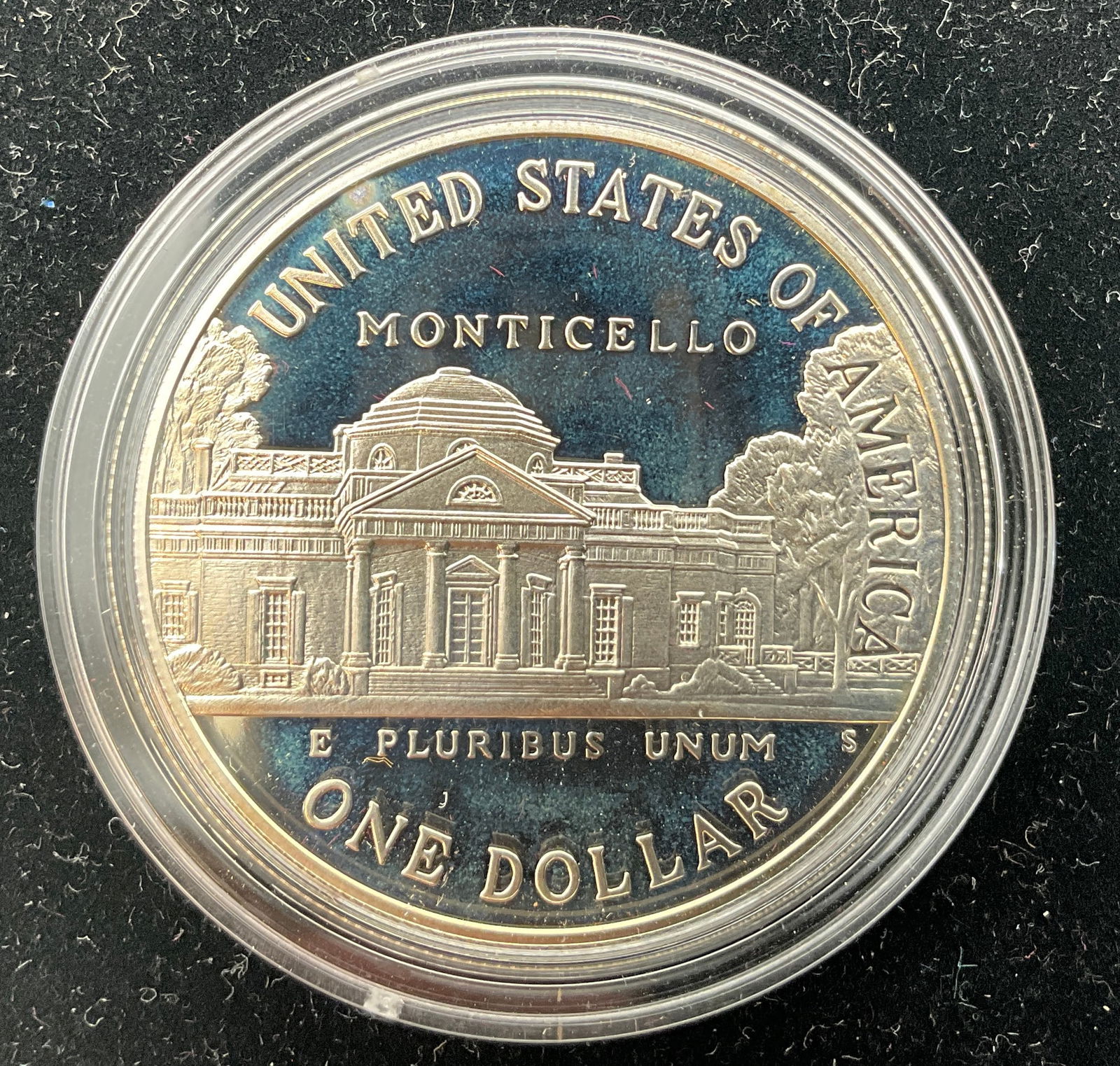 US 1993-S Thomas Jefferson 250th Anniversary Silver Dollar, KM-247, Proof - 3