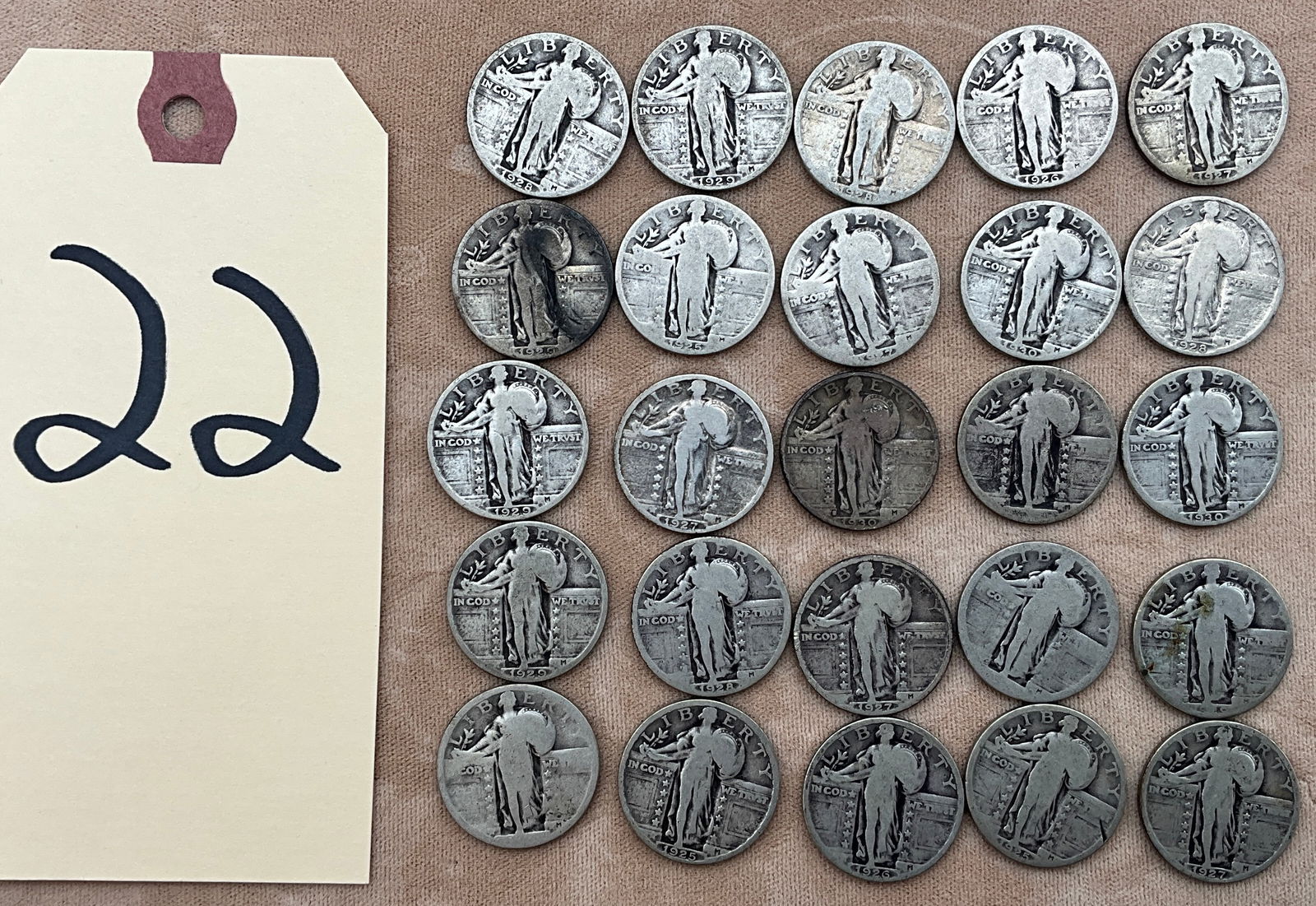 US 1925-1930 Standing Liberty Quarters, 90% Silver, KM-145 (1 of 3)