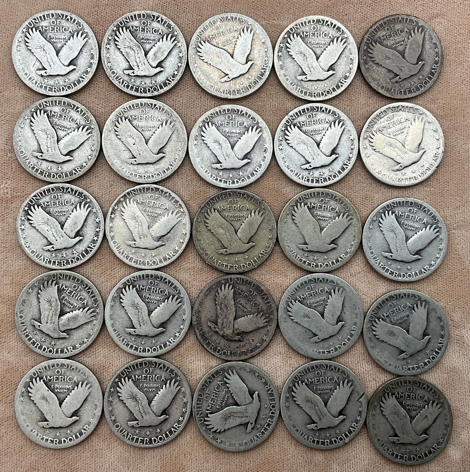 US 1925-1930 Standing Liberty Quarters, 90% Silver, KM-145 - 3