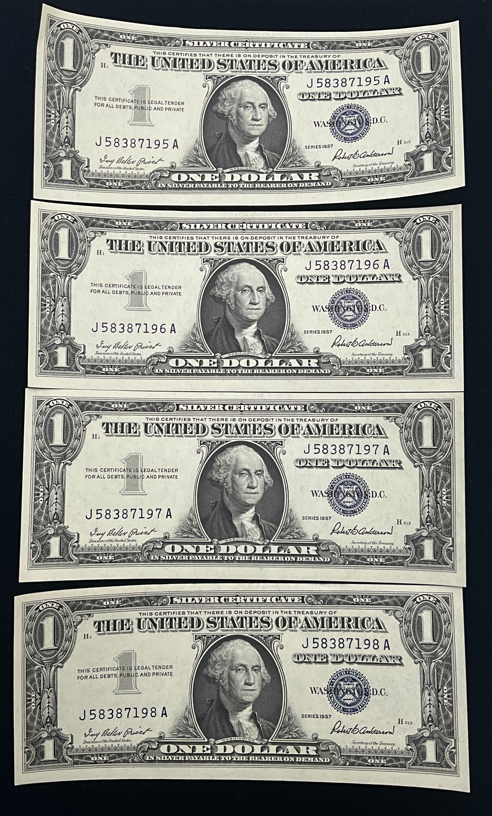 US 1957 $1 Silver Certificates, Pick-1619 - 2
