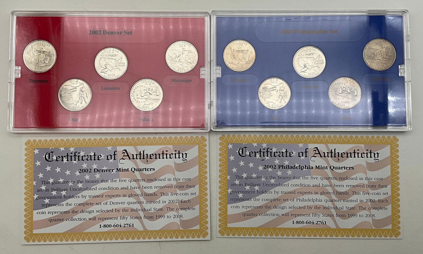 US 2002 State Quarter Collection, 4 Complete Sets, Gold/Platinum/P/D - 3