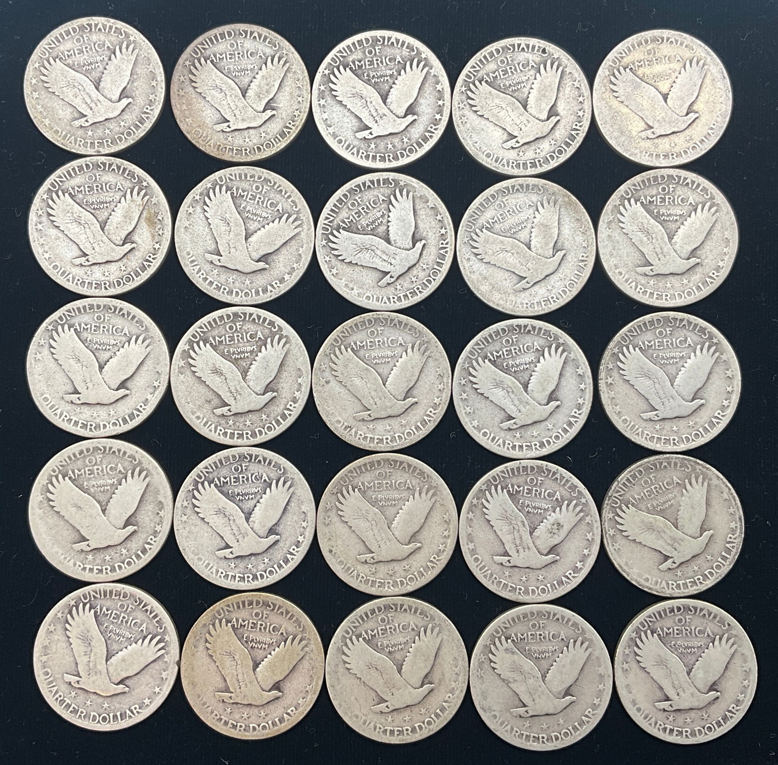 US 1925-1930 Standing Liberty Quarters, 90% Silver, KM-145, Lot of 30 - 3