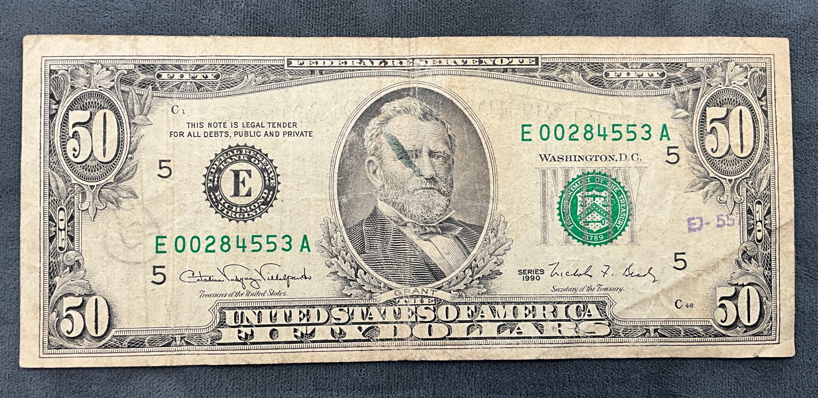 US 1990 $50 Federal Reserve Note, Fr. 2124-E - 2