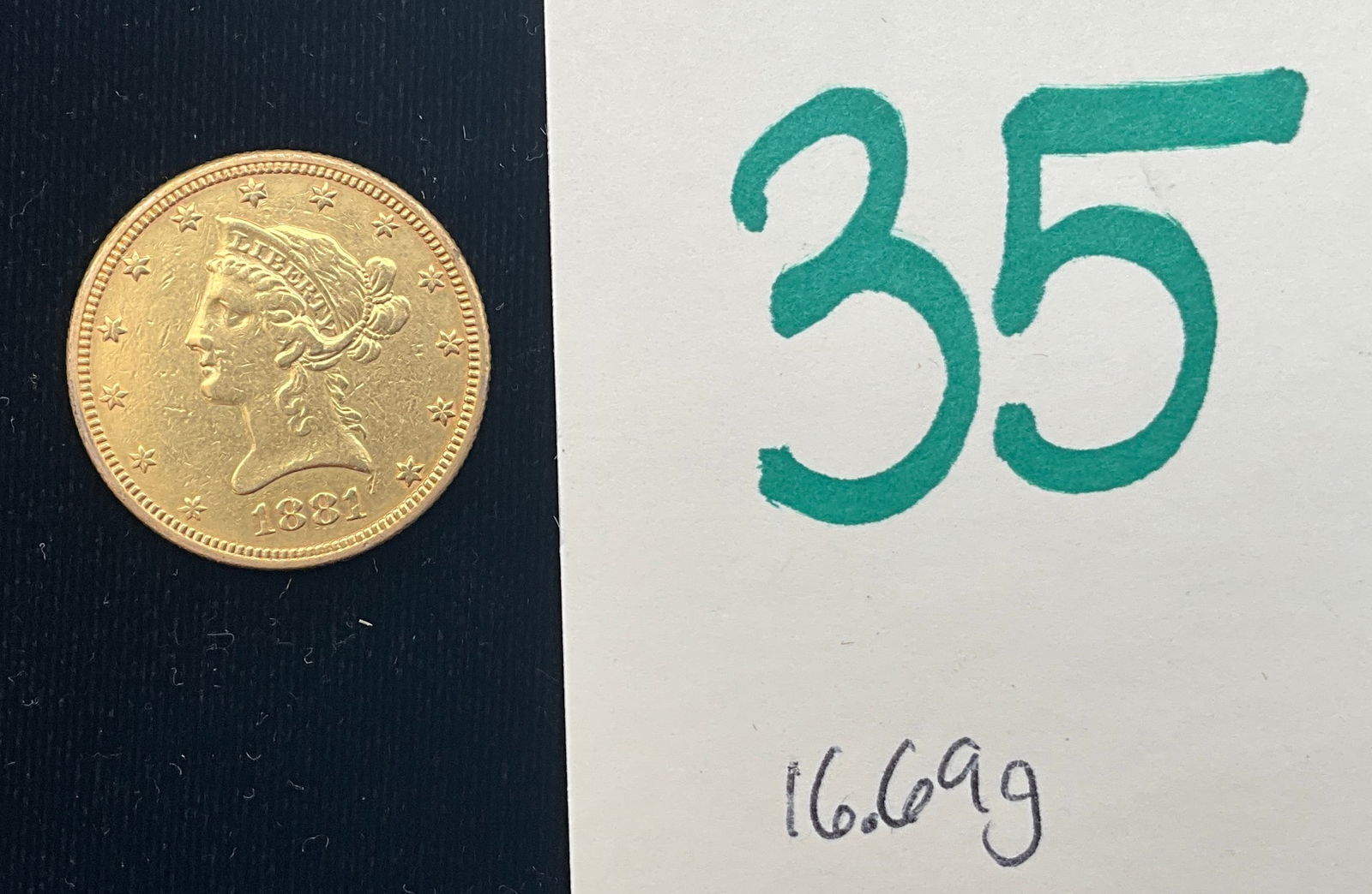 US 1881 $10 Liberty Head Eagle, Gold, KM-102 (1 of 3)