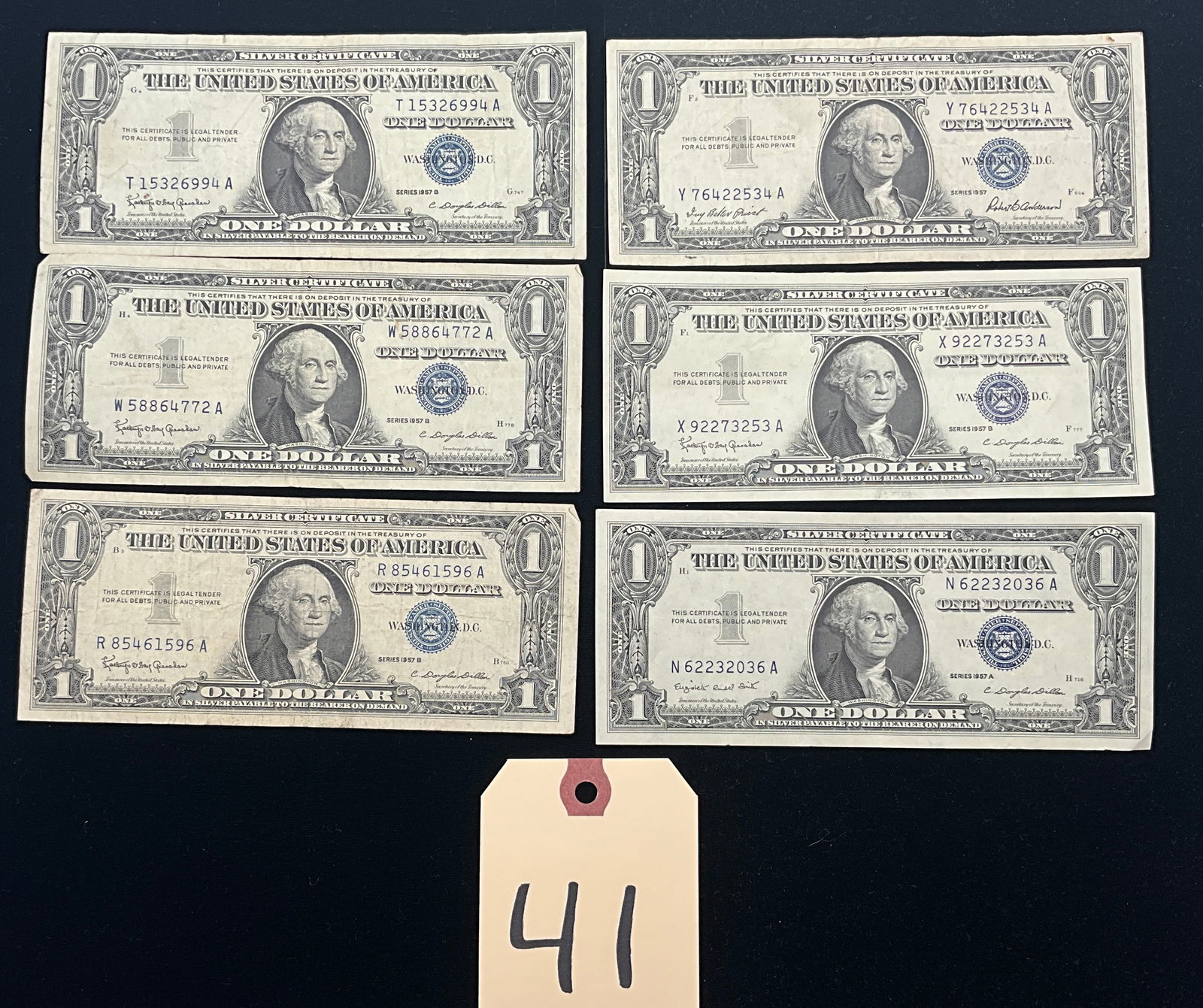 US 1957-1957B $1 Silver Certificates, Blue Seal (1 of 3)