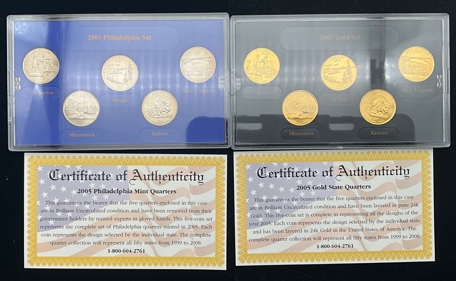 US 2005 Quarter Dollar Collection, 4 Total Sets - 2