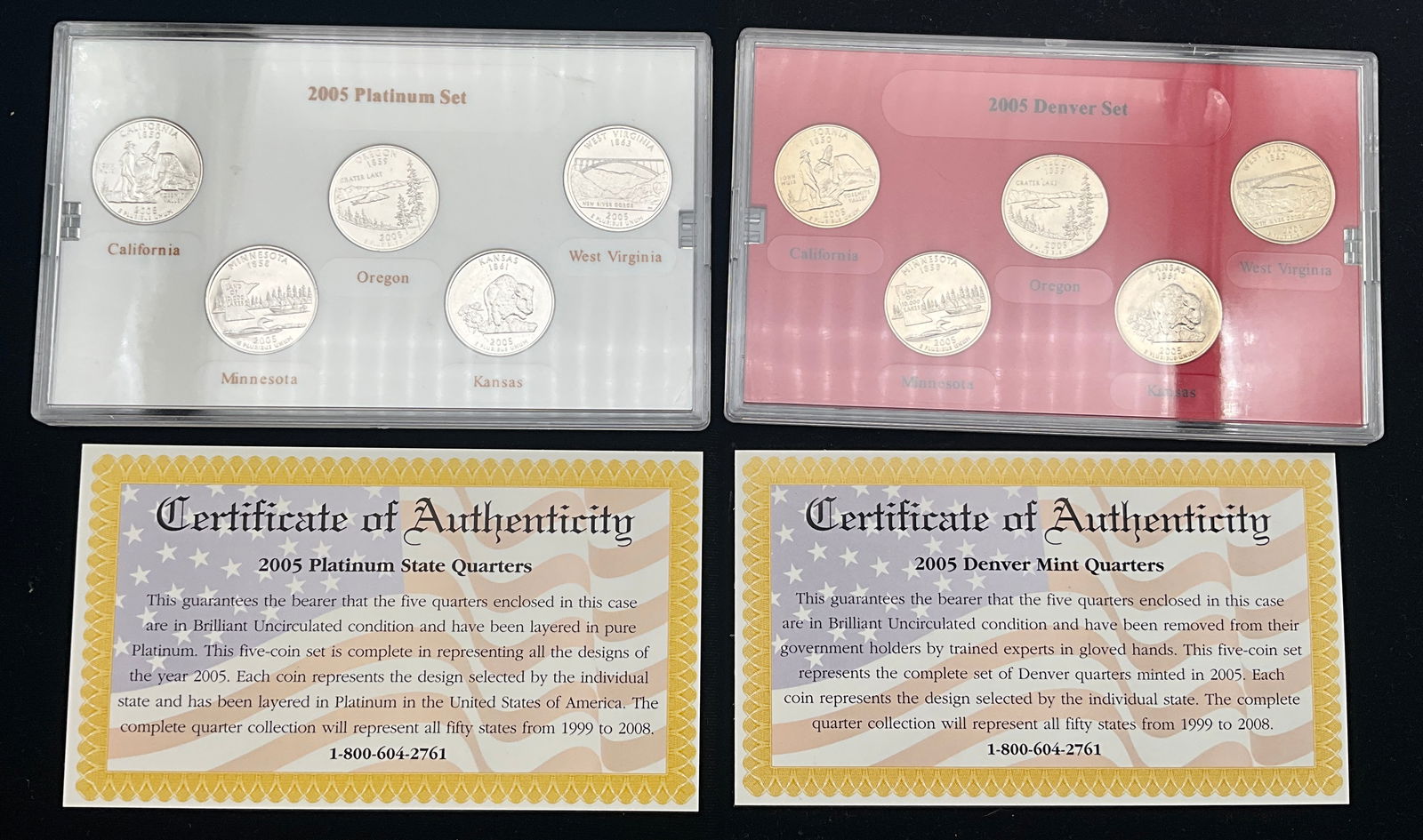 US 2005 Quarter Dollar Collection, 4 Total Sets - 3