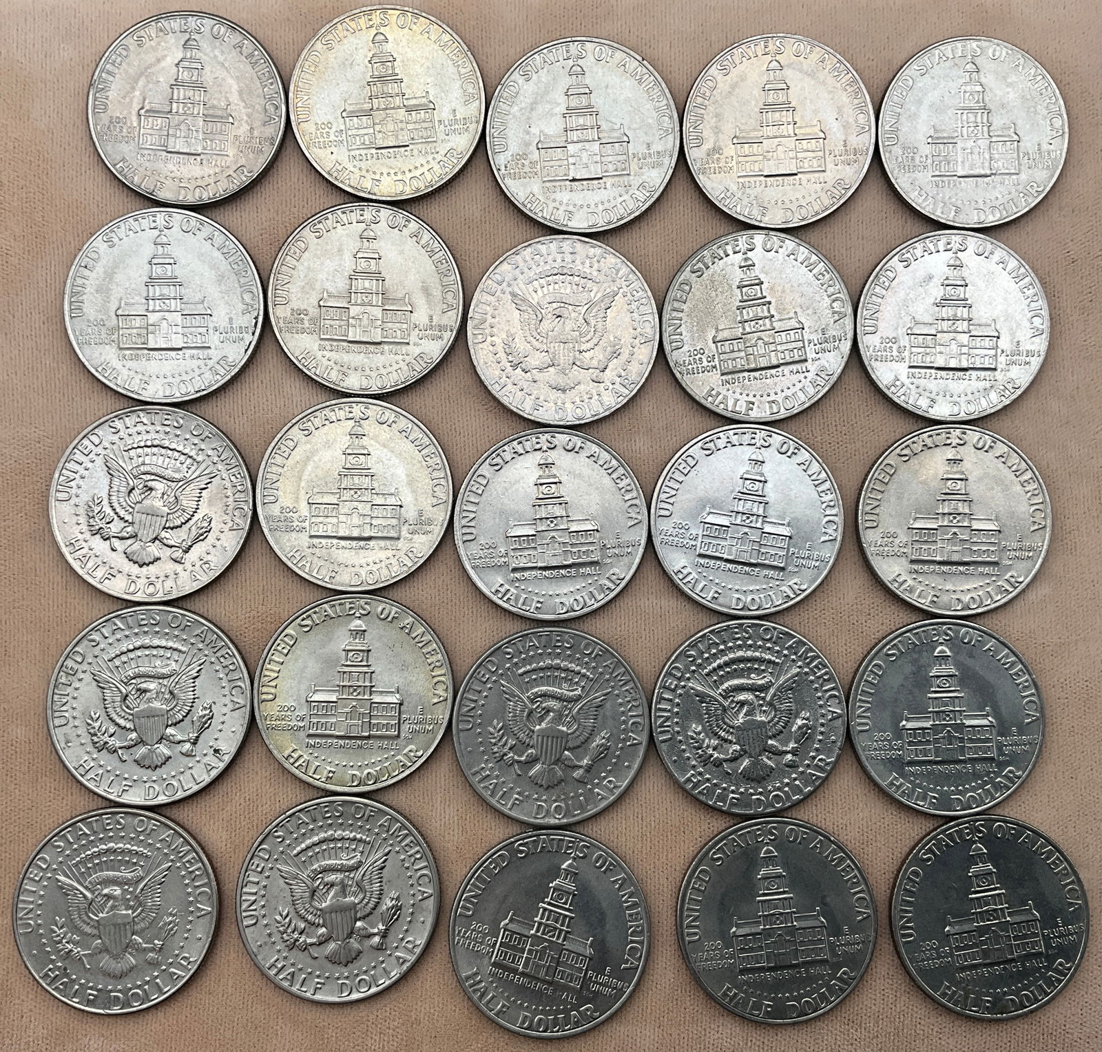 US 1971-1990 Kennedy Half Dollars, Copper-Nickel Clad, KM-202/205 - 3