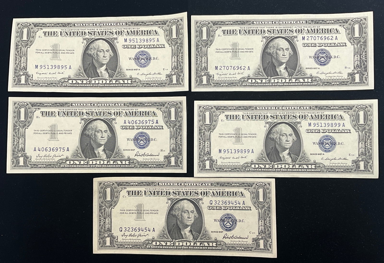 US 1957 and 1957 A $1 Silver Certificates - 2