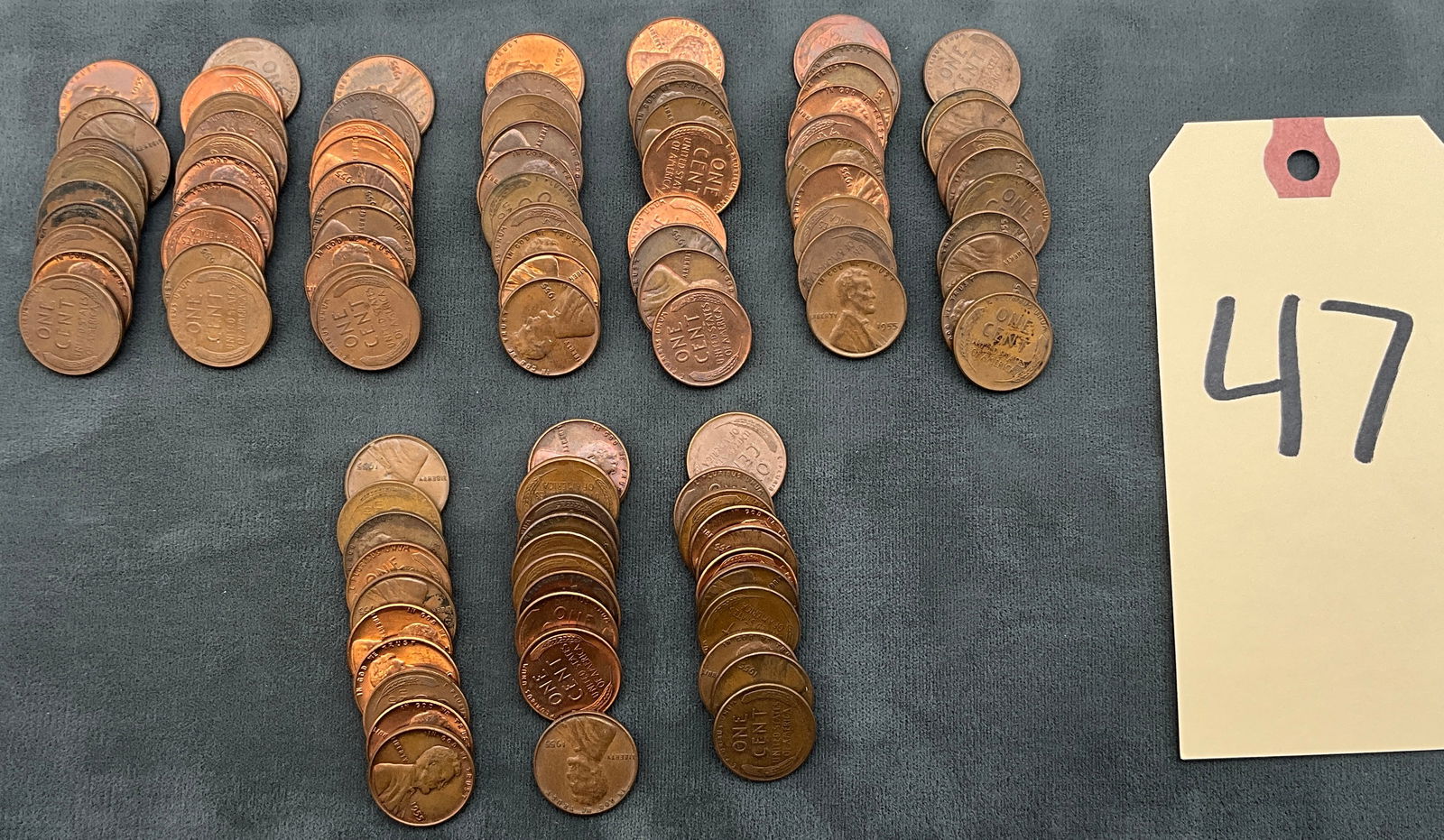 US 1955 100 PCS Lincoln Wheat Cent, Copper, KM-132 (1 of 2)