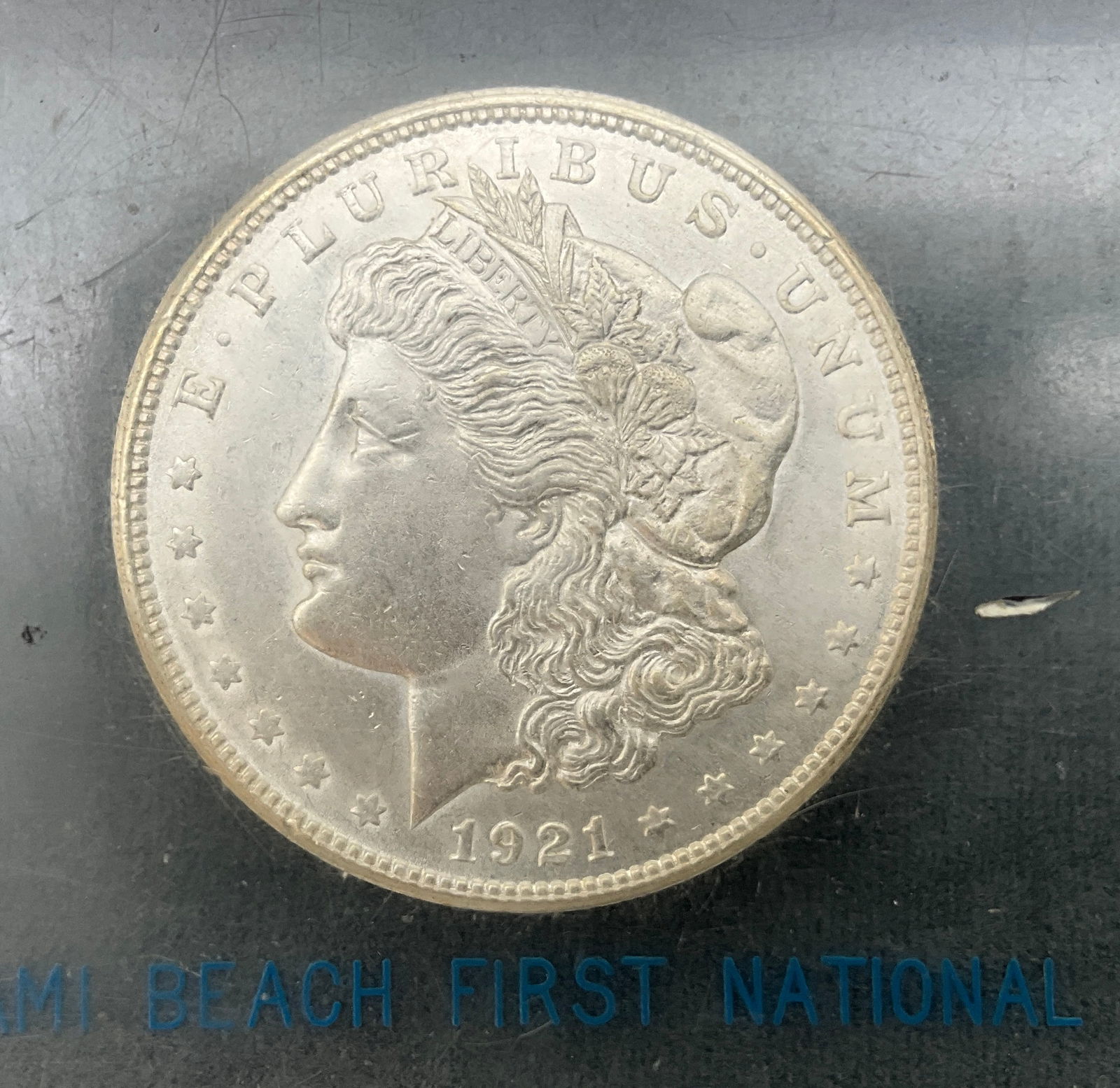 US 1921 Morgan Silver Dollar Paperweight, Silver, KM-110 - 2