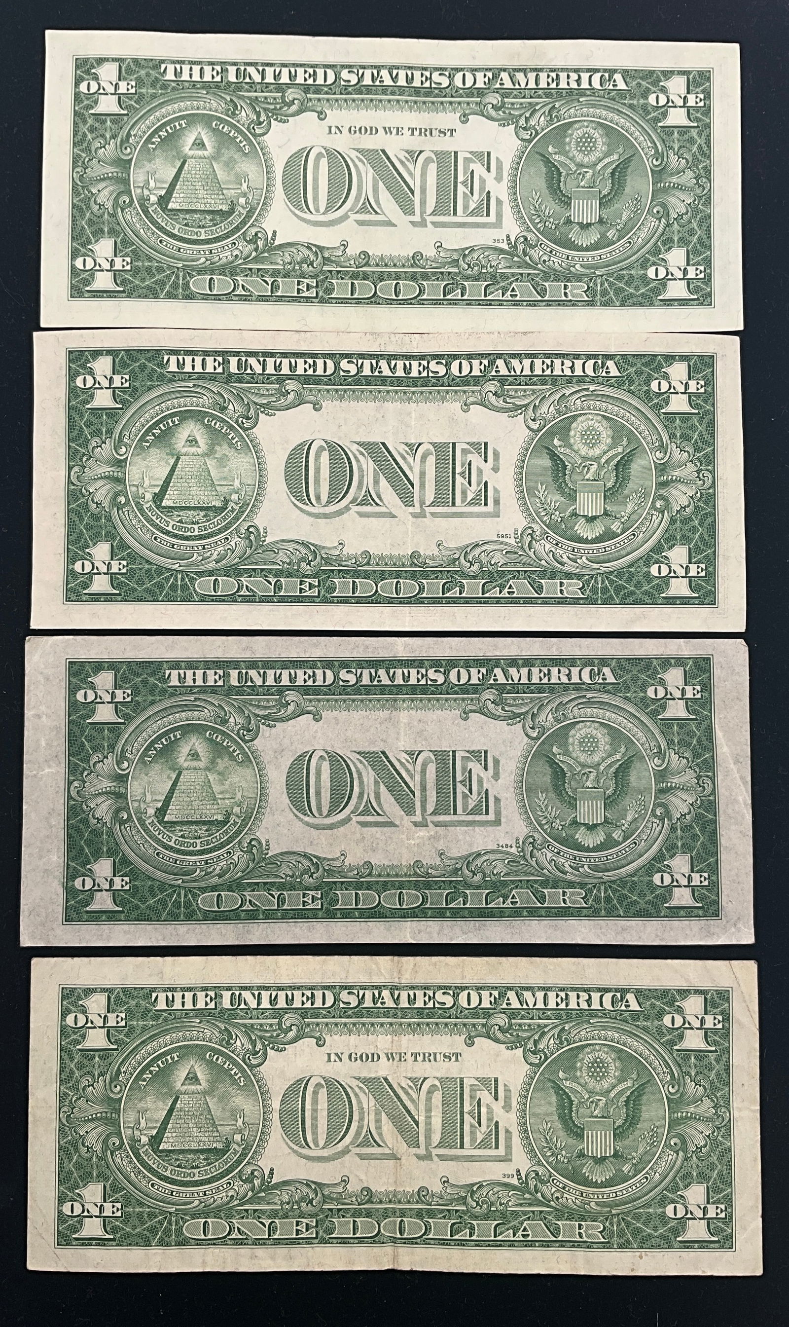 US 1935-1957 $1 Silver Certificates, Paper, Fr. 1608, 1614, 1620 - 3