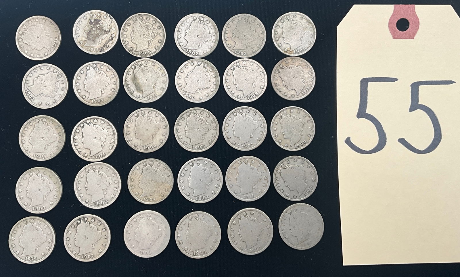 A Lot of US 1901-1911 Liberty Head Nickels, Copper-Nickel, KM-112 (1 of 3)