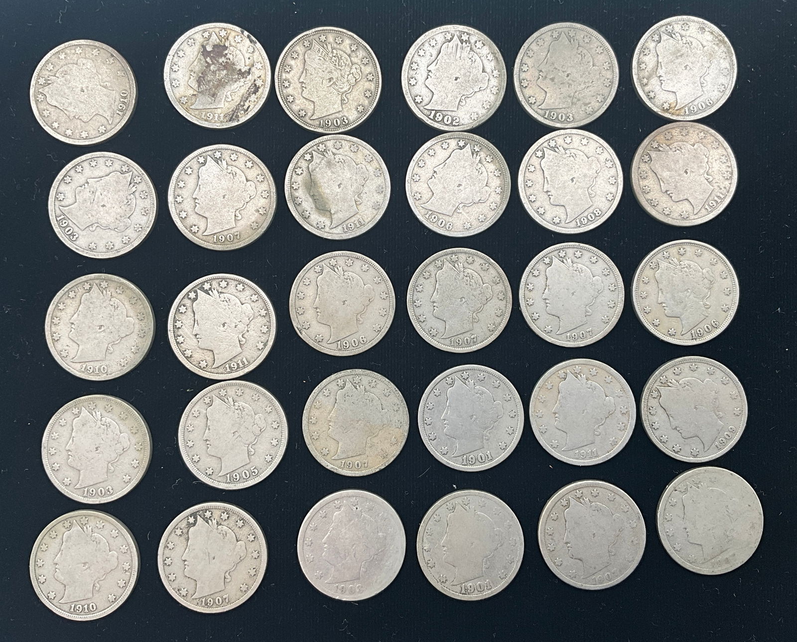 A Lot of US 1901-1911 Liberty Head Nickels, Copper-Nickel, KM-112 - 2