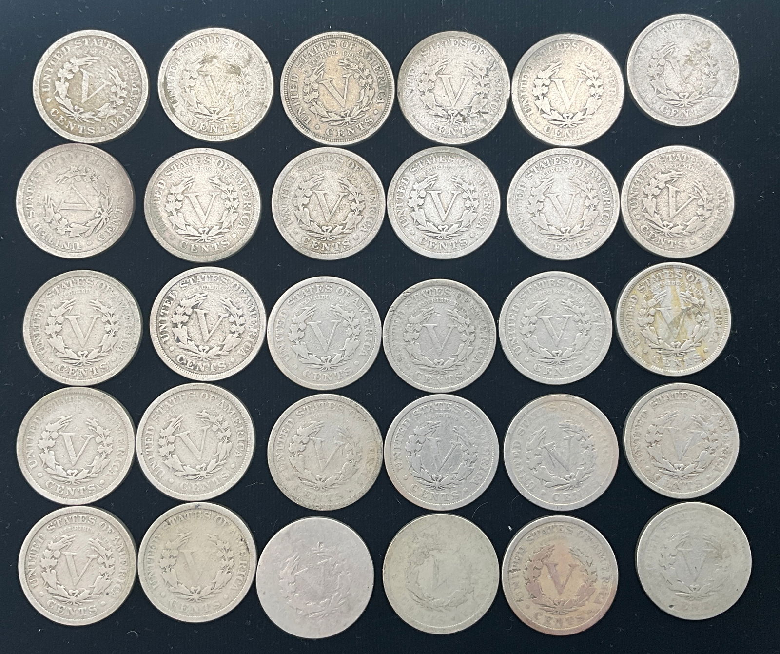 A Lot of US 1901-1911 Liberty Head Nickels, Copper-Nickel, KM-112 - 3