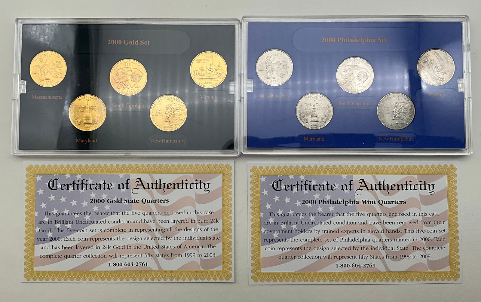 US 2000 25 Cents, 4 Sets, Mixed Metals - 2