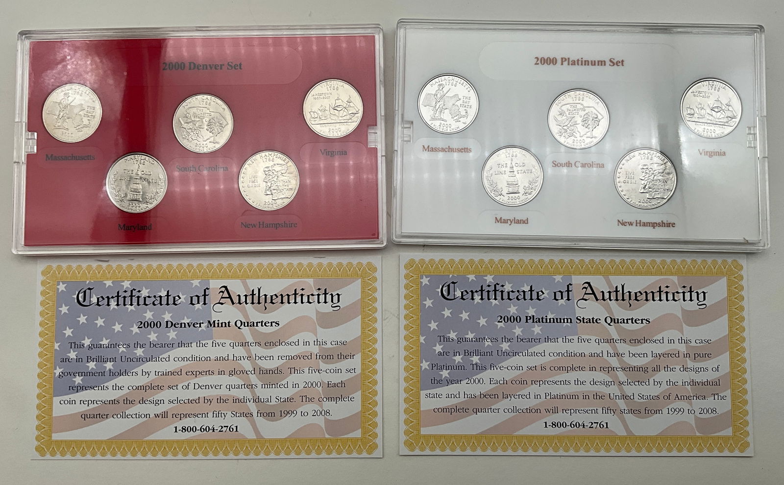 US 2000 25 Cents, 4 Sets, Mixed Metals - 3