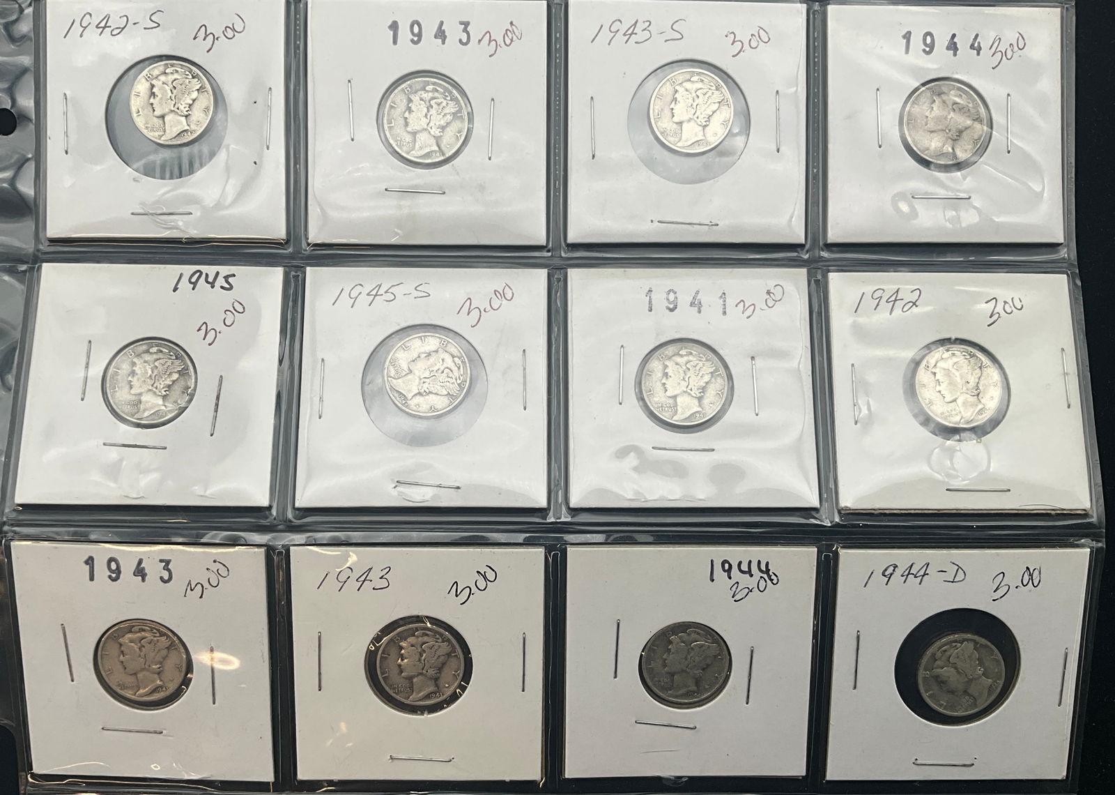US 1926-1945 Mercury Dime Collection, 90% Silver, KM-140 - 4