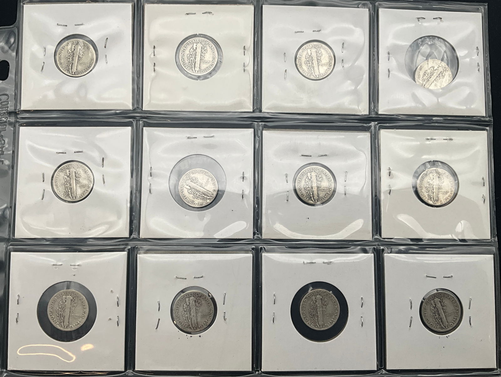 US 1926-1945 Mercury Dime Collection, 90% Silver, KM-140 - 5