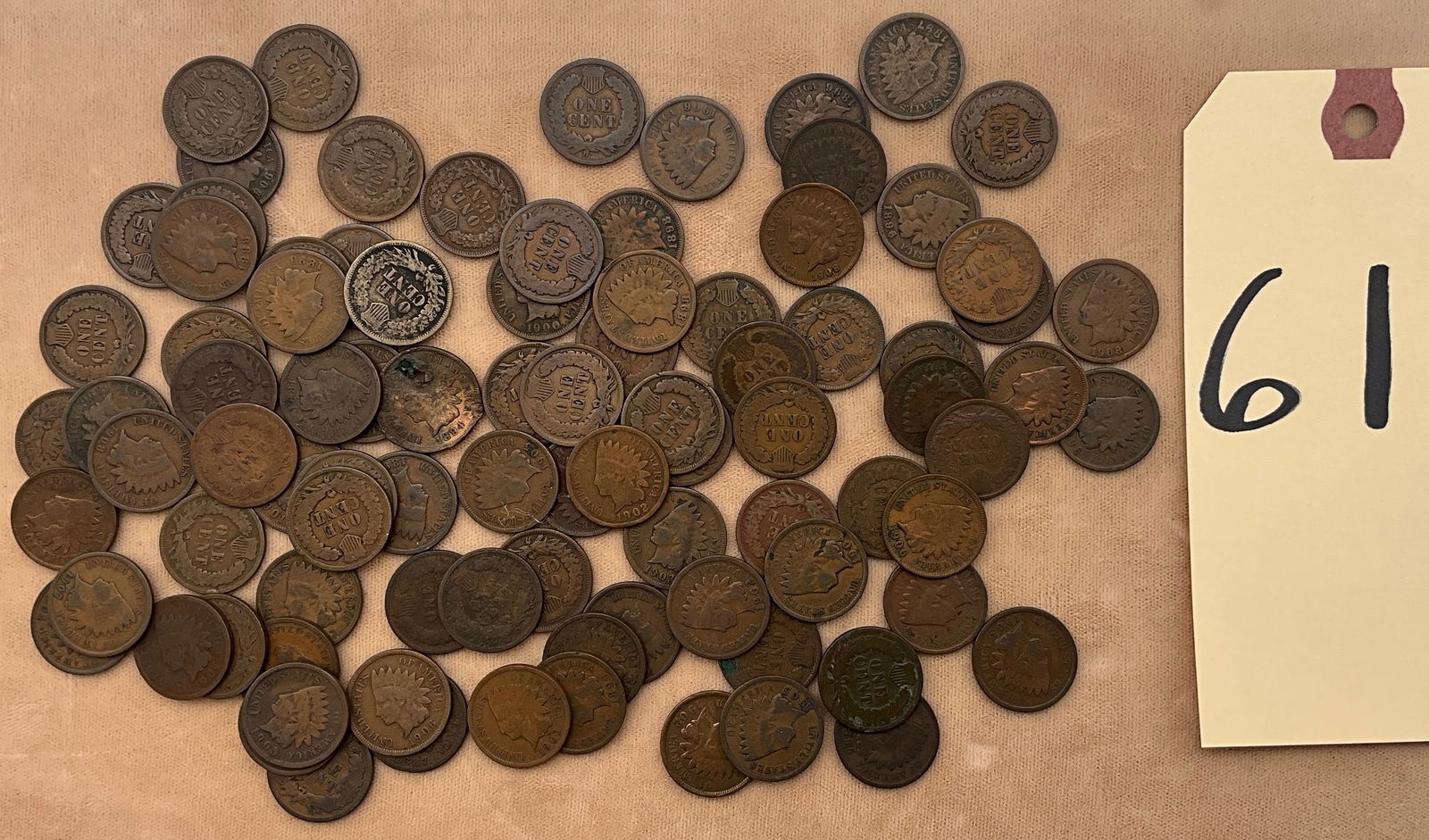 US 1884-1908 Indian Head Cent Collection, 100 PCS, Copper-Alloy (1 of 2)
