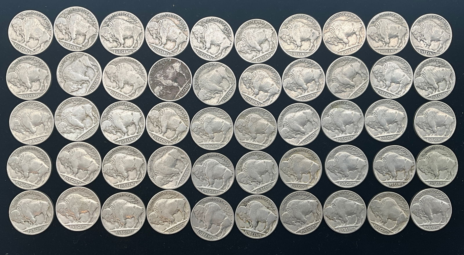 US 1930-1937 Buffalo Nickels, Cupro-Nickel, 50 Pcs, KM-134 - 3